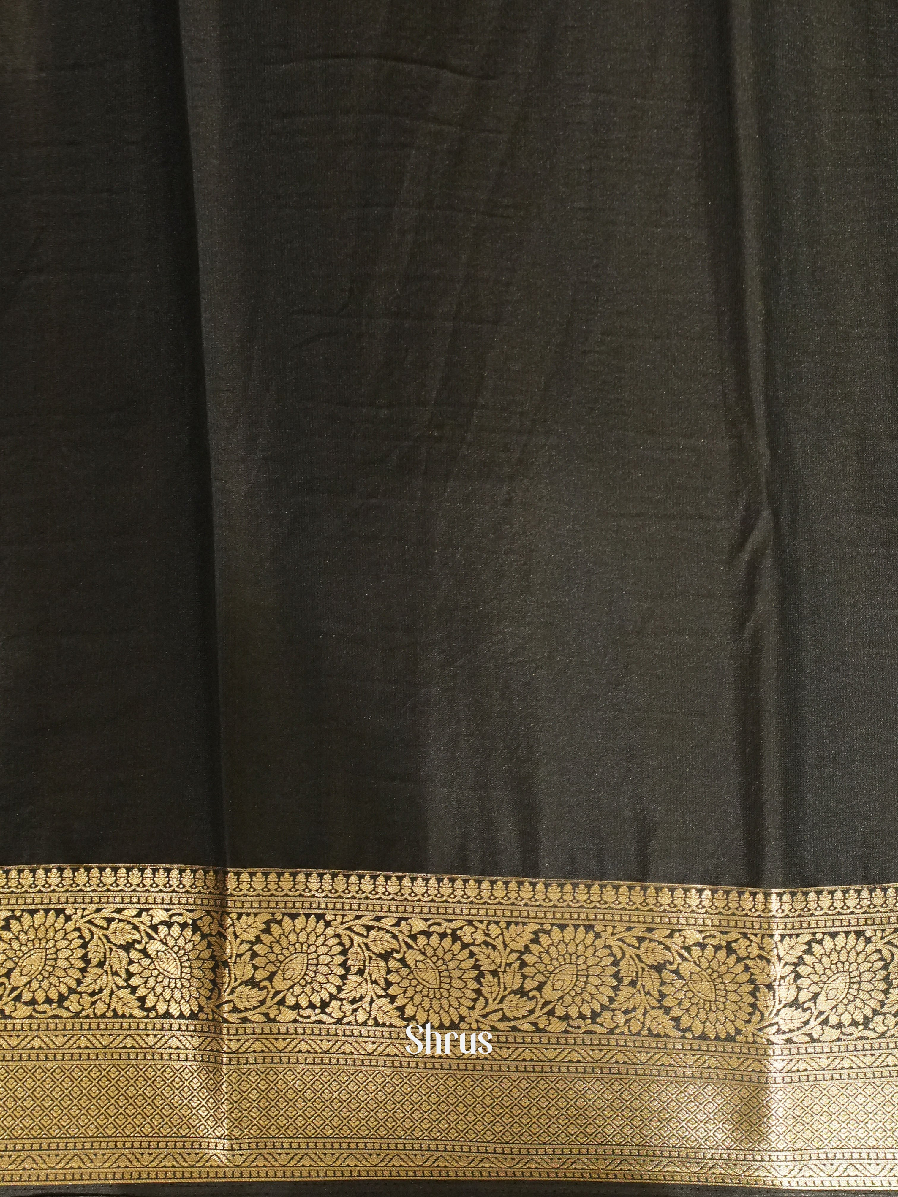 Black - Mysoresilk-halfpure Saree