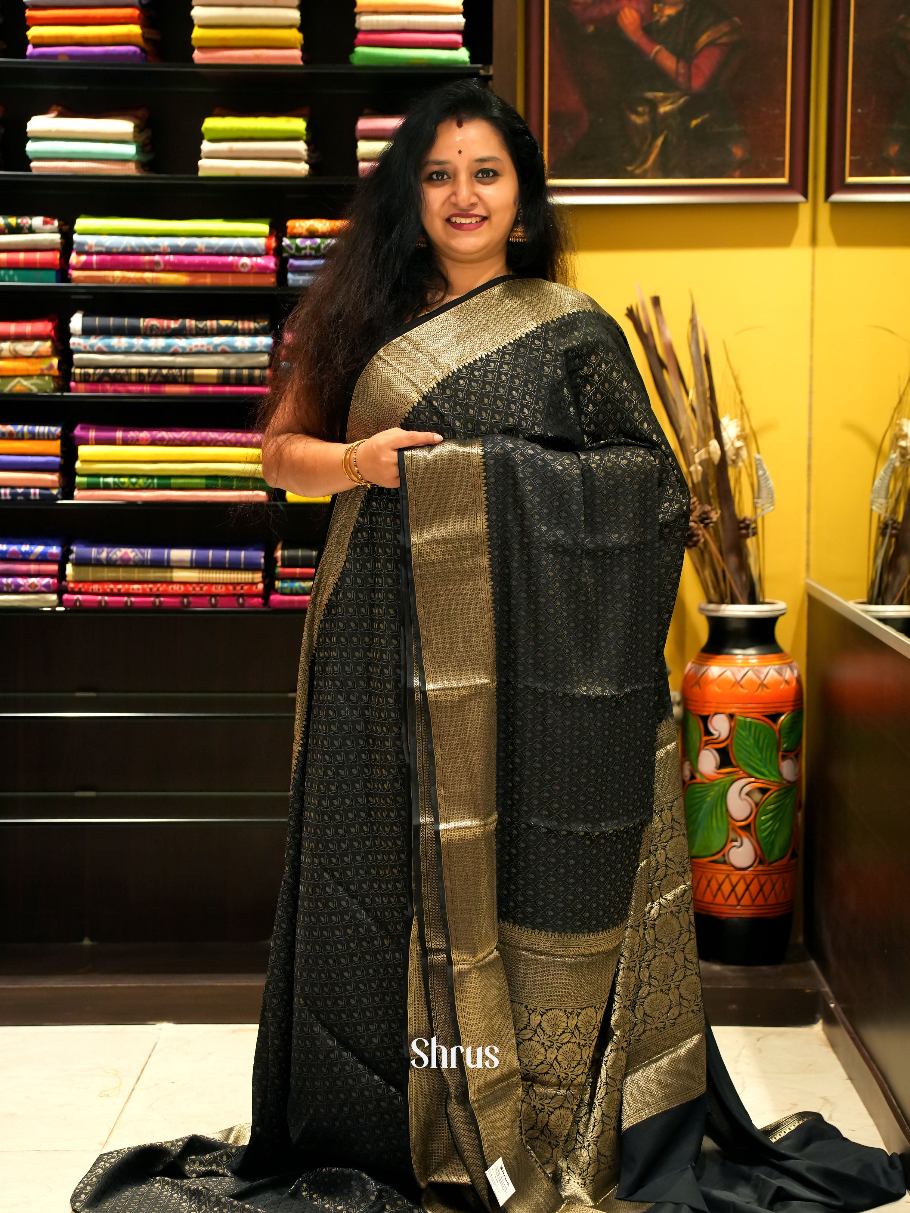 Black - Mysoresilk-halfpure