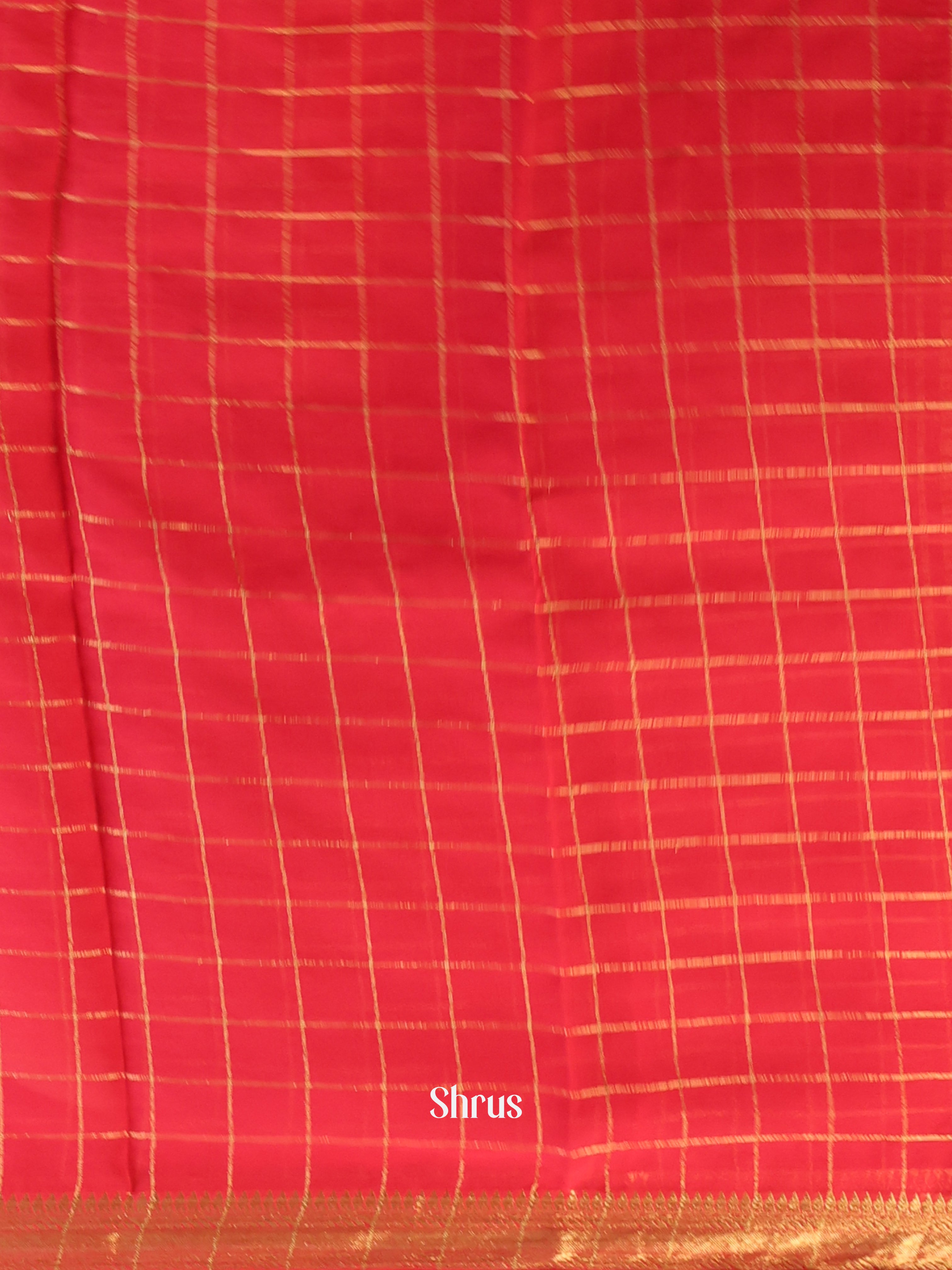 Red - Semi Mysoresilk Saree