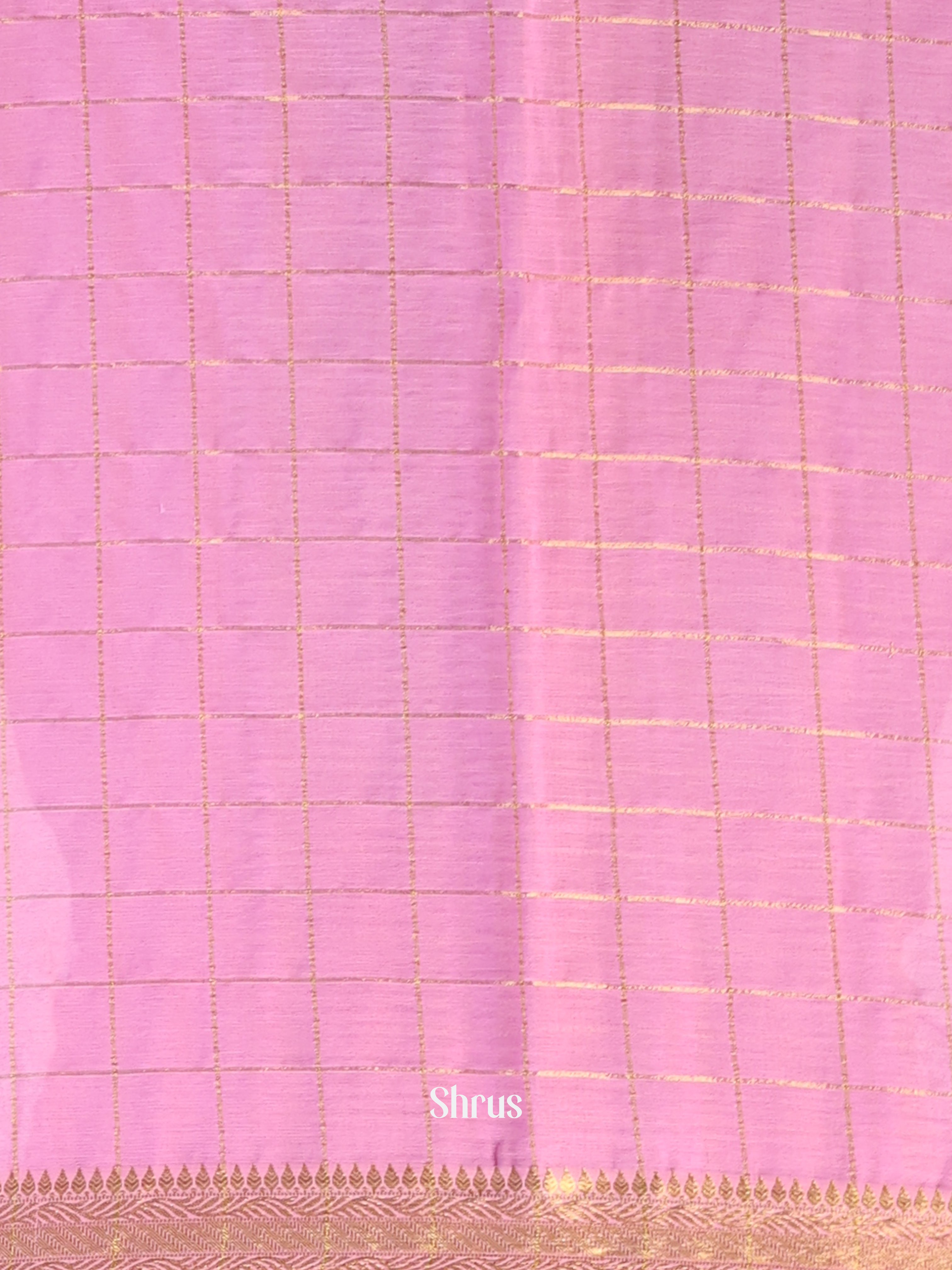 Pink - Semi Mysoresilk Saree