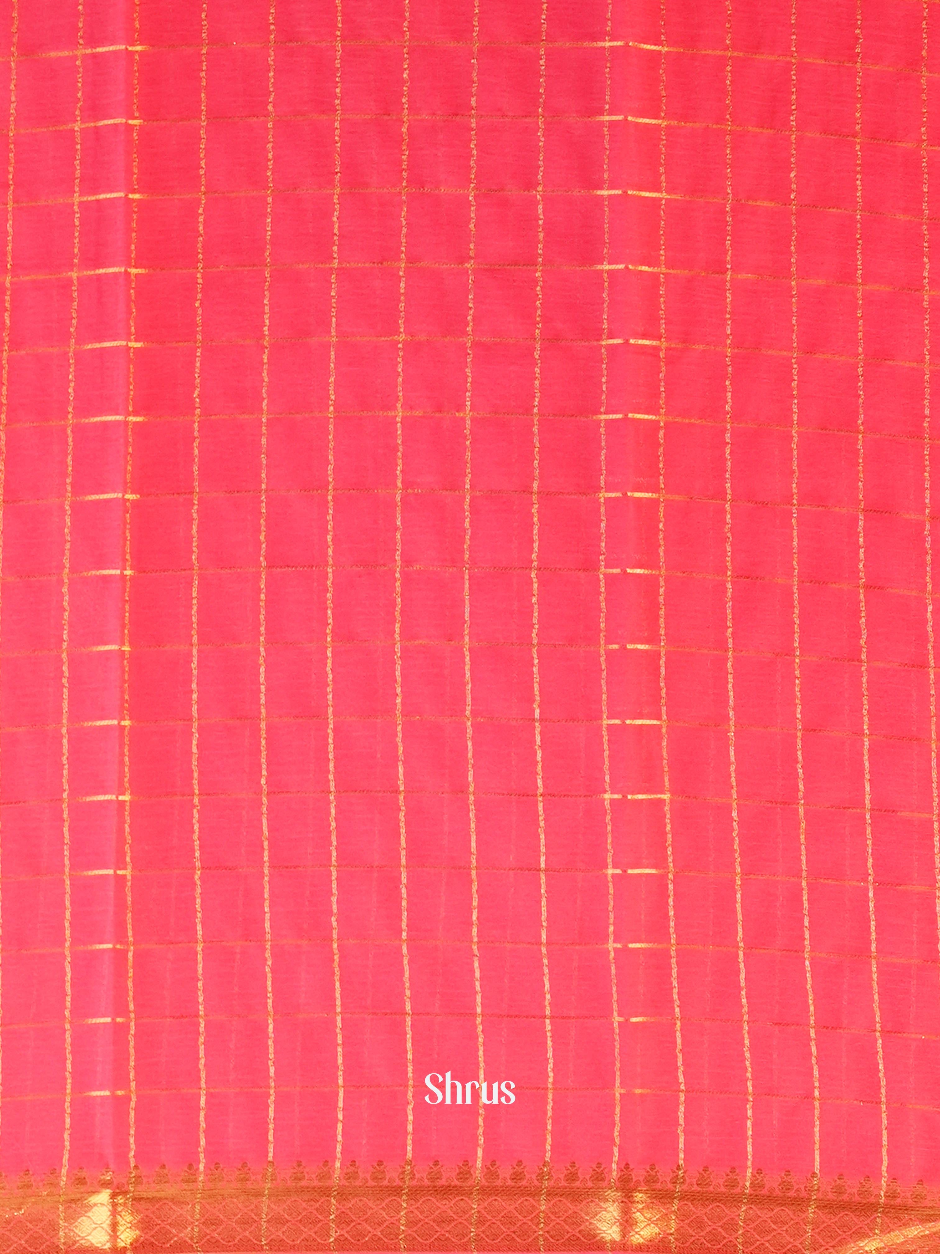 Pink - Semi Mysoresilk Saree