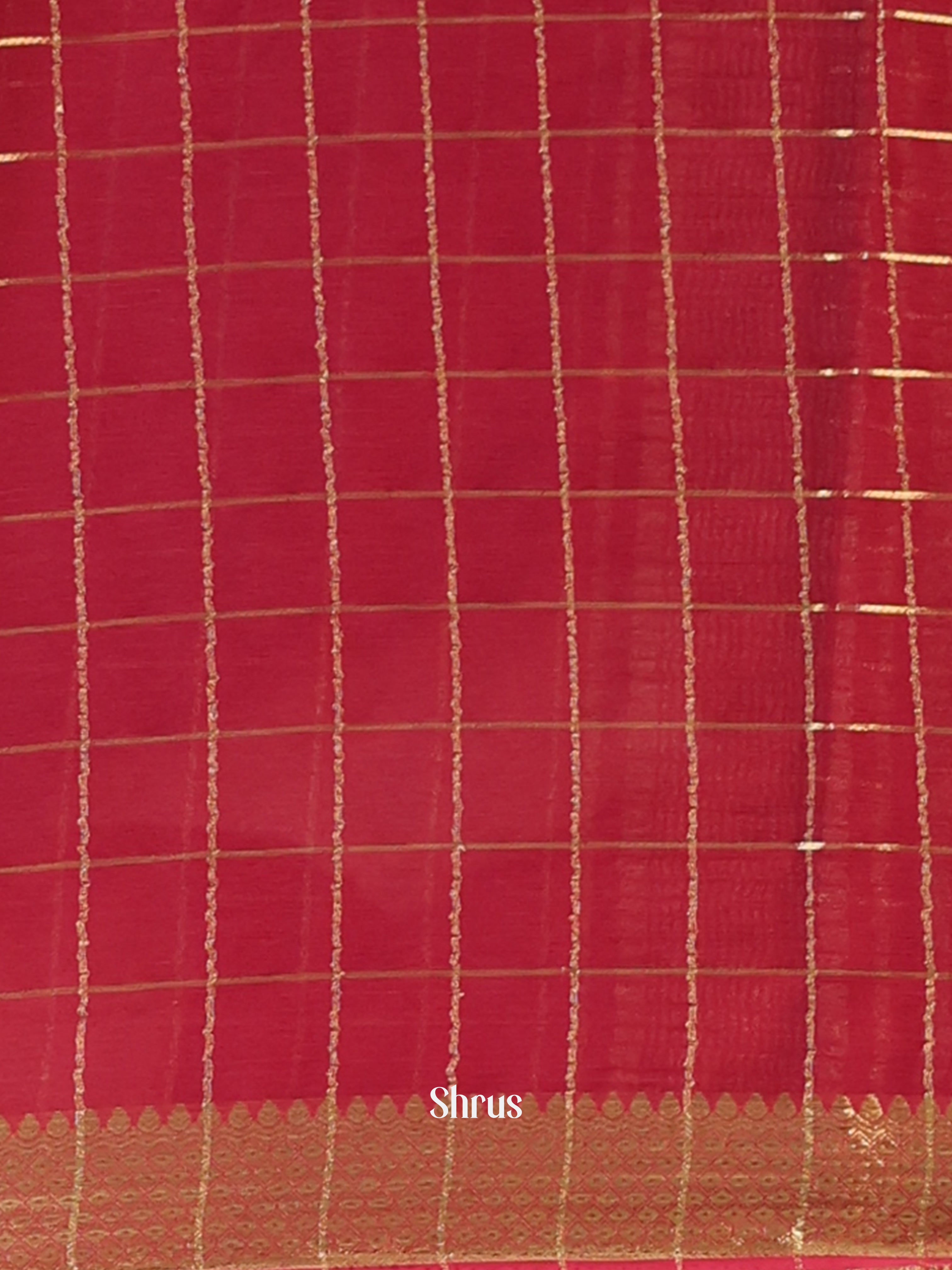 Maroon- Semi Mysoresilk Saree