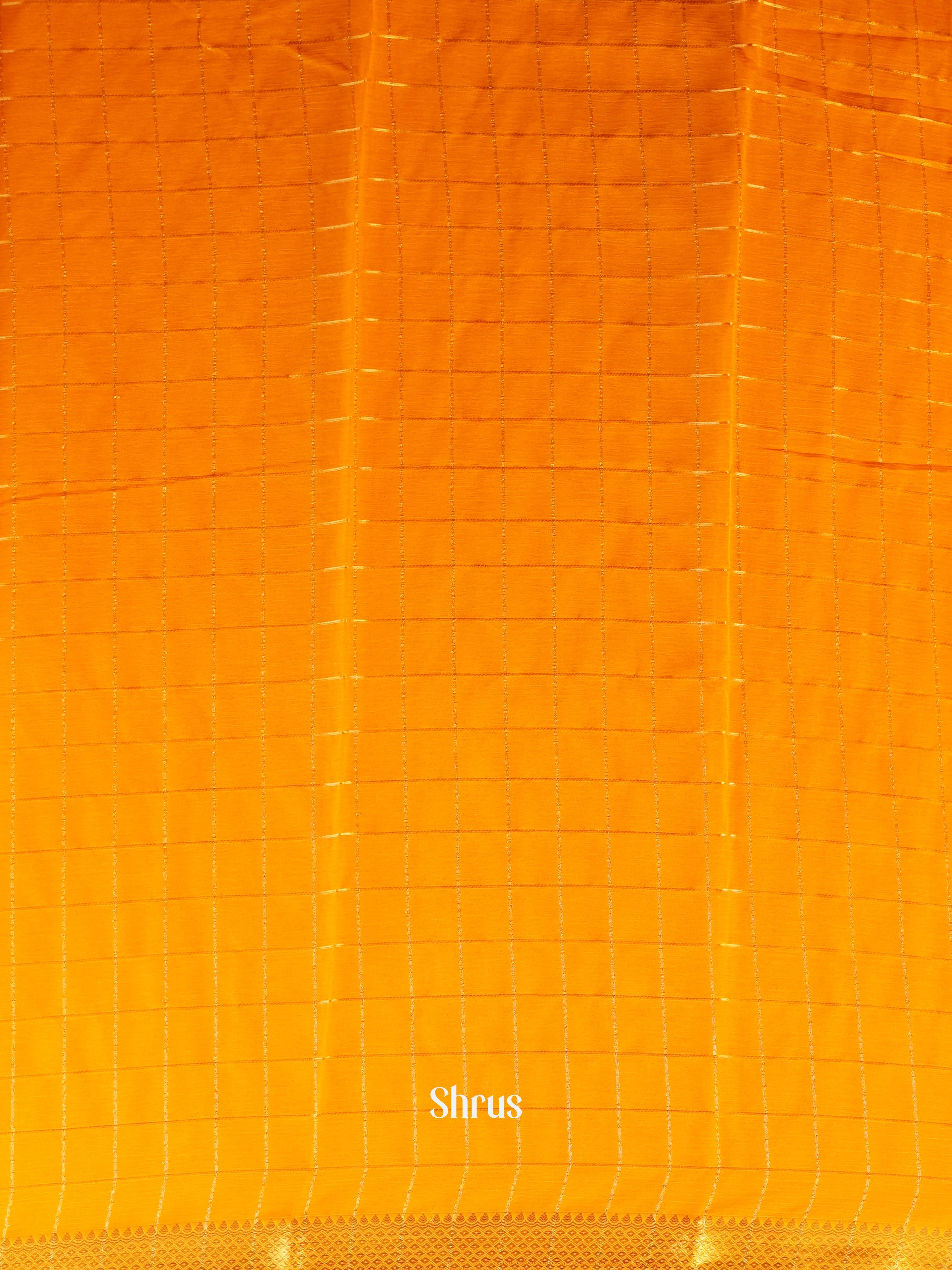 Orange- Semi Mysoresilk Saree