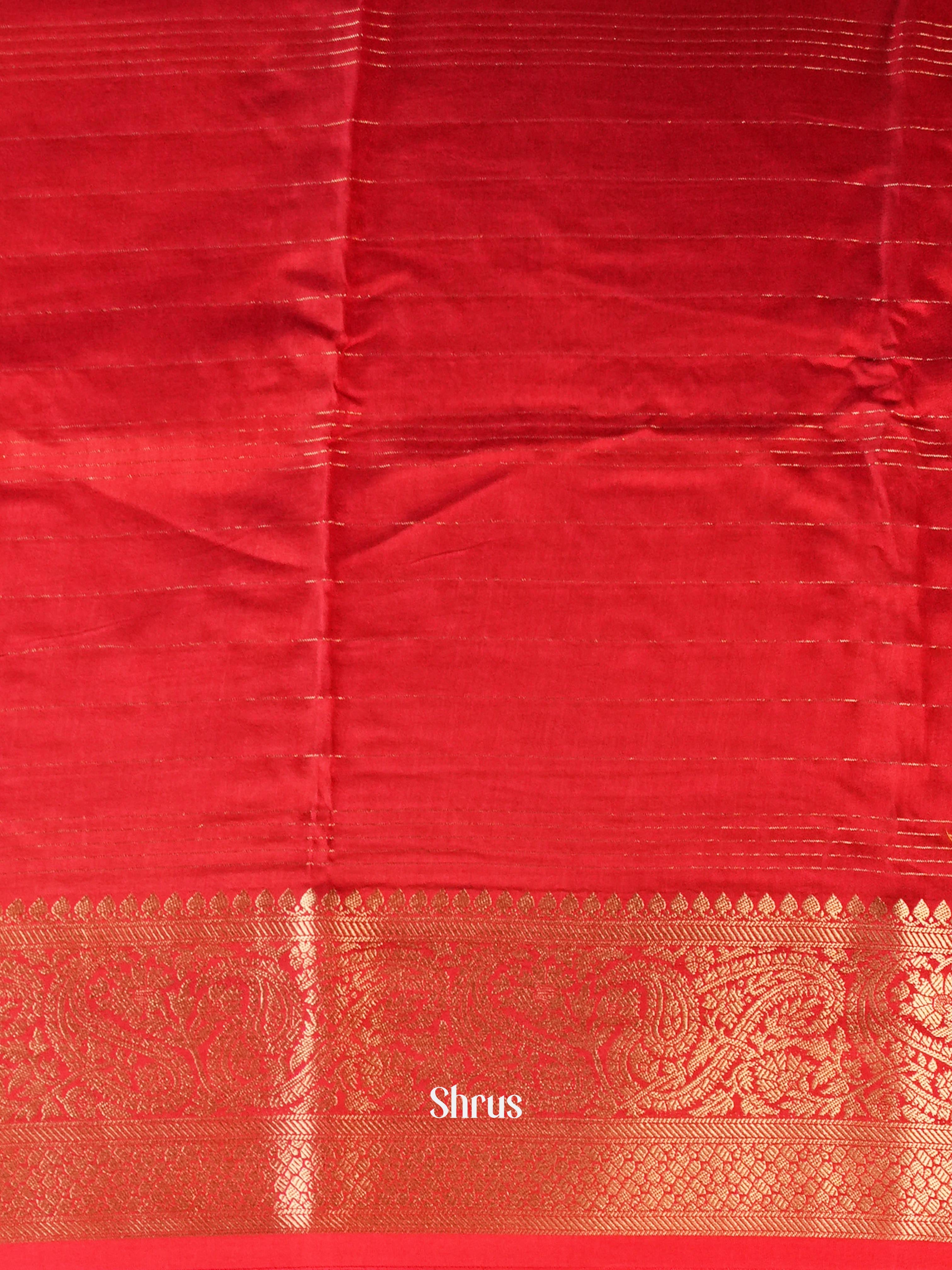 Red - Semi Mysoresilk Saree