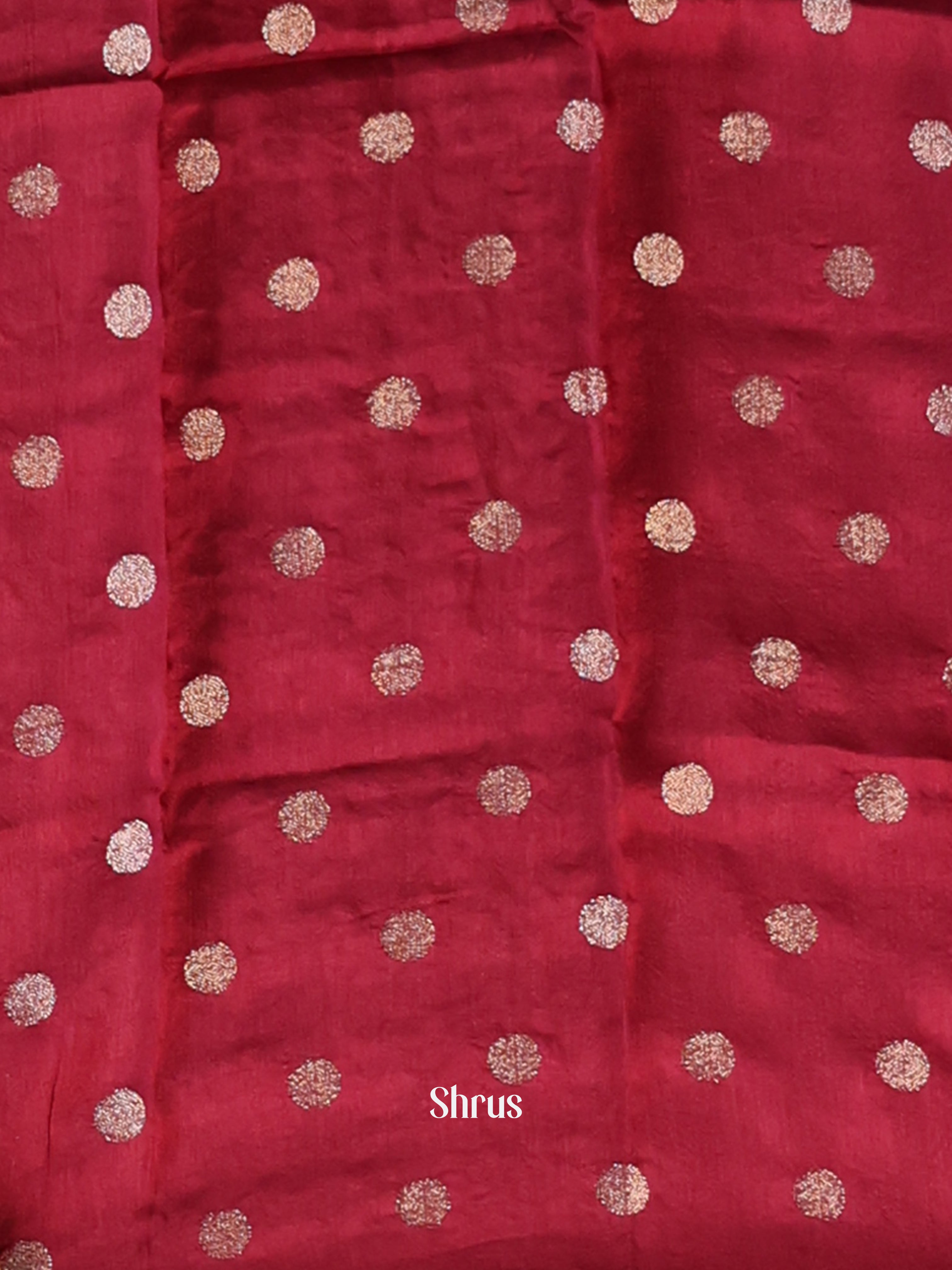 Green & Maroon - Semi Mysoresilk Saree