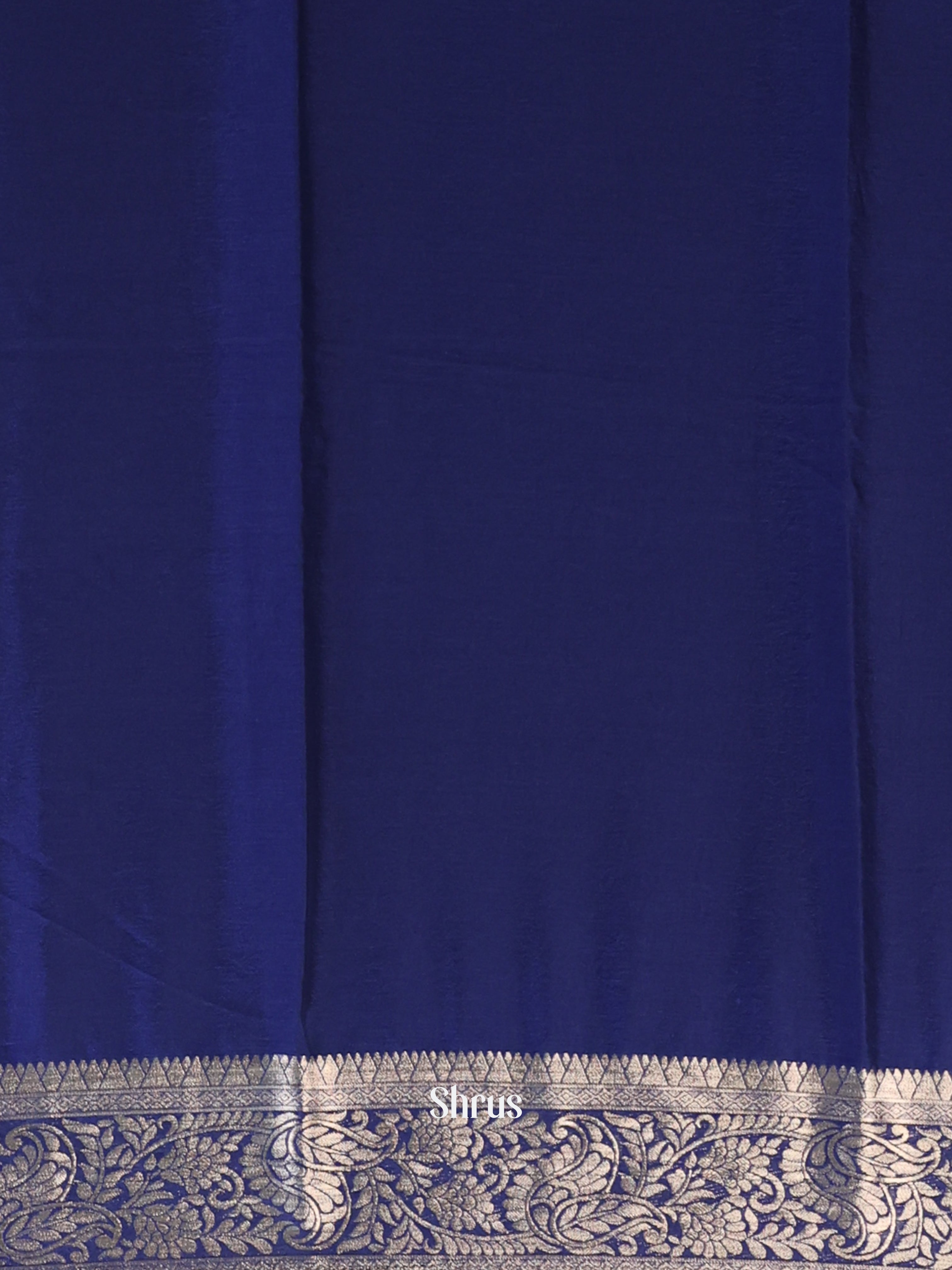 Blue - Semi Mysoresilk Saree