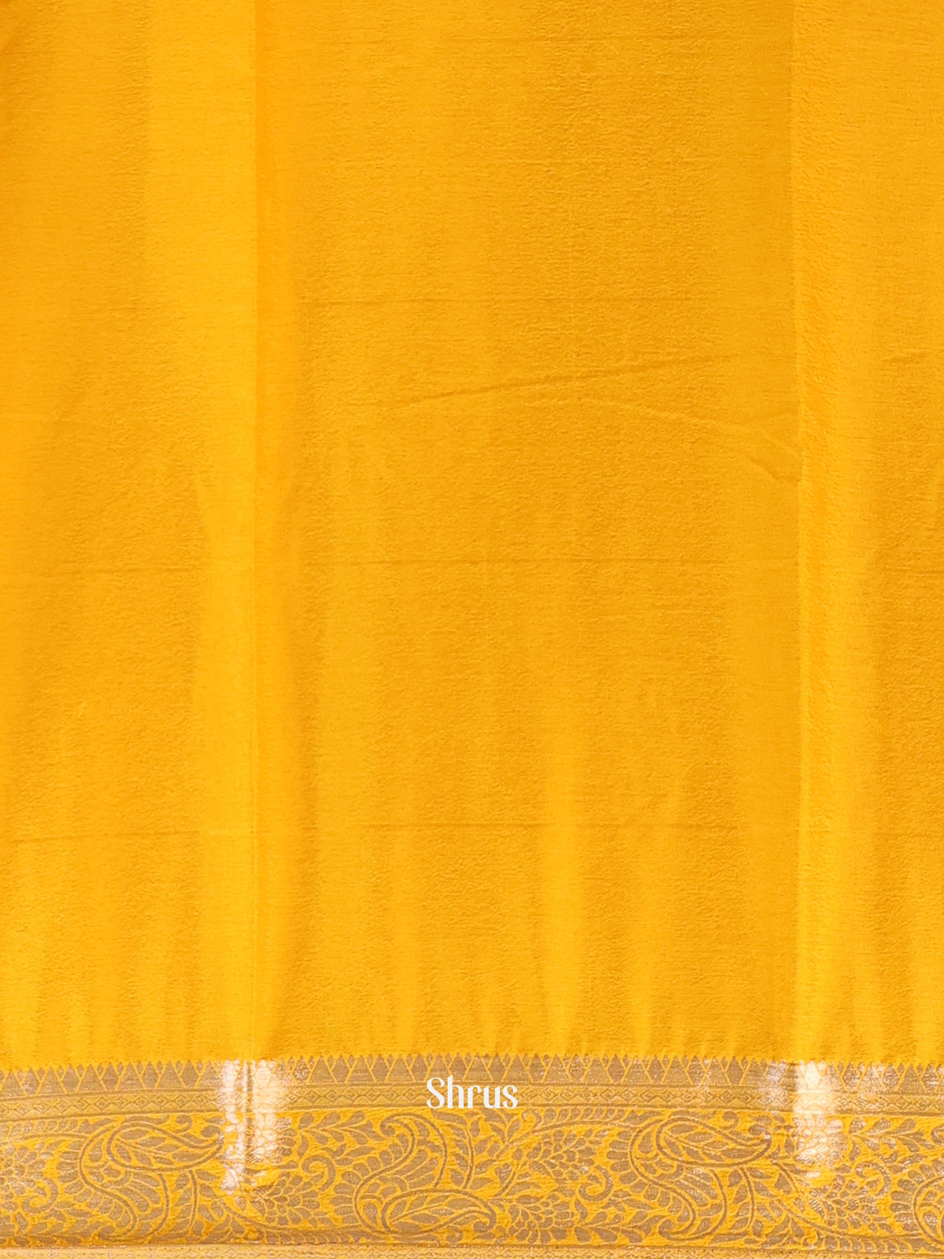 Yellow - Semi Mysoresilk Saree