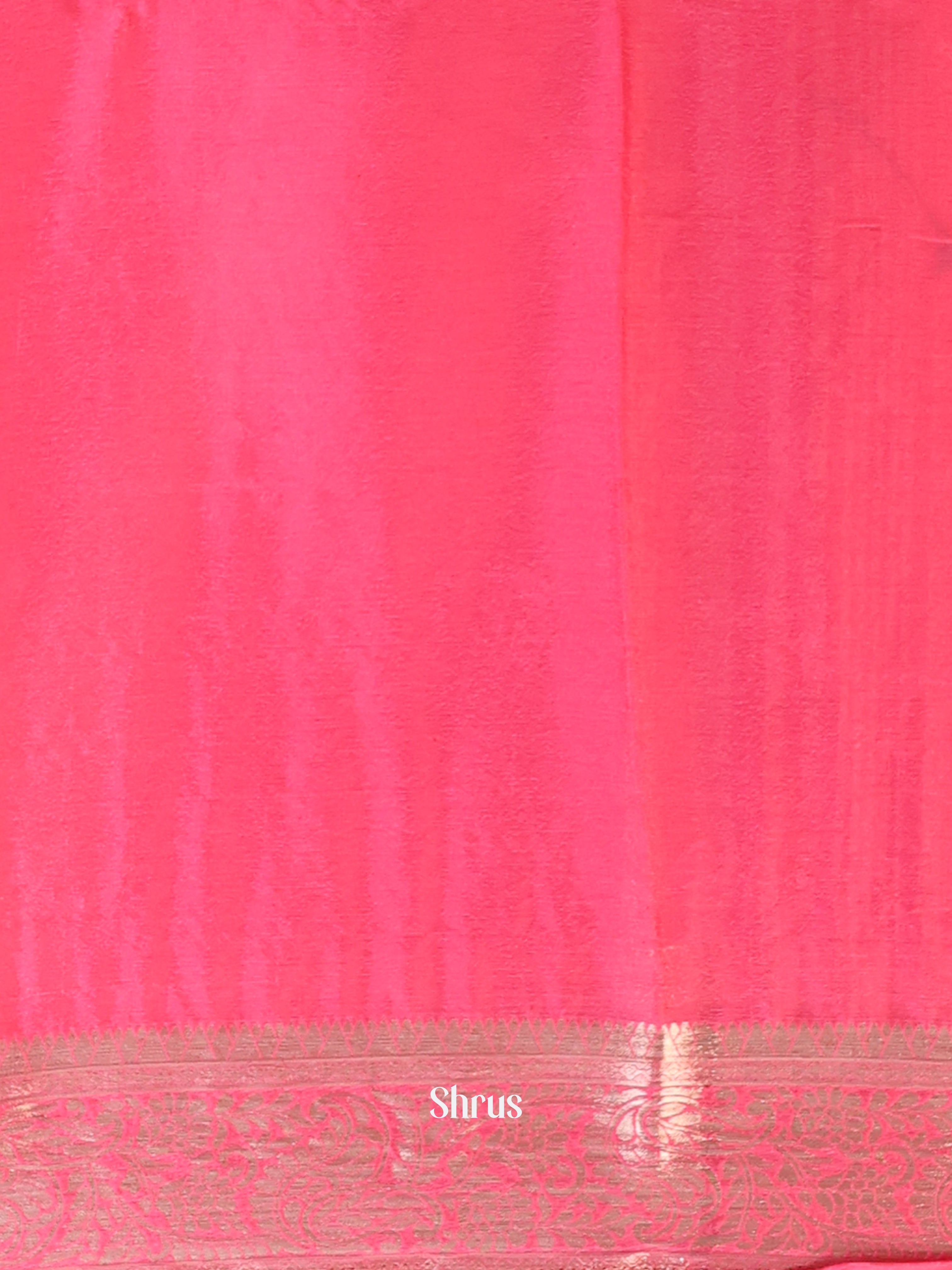 Pink - Semi Mysoresilk Saree