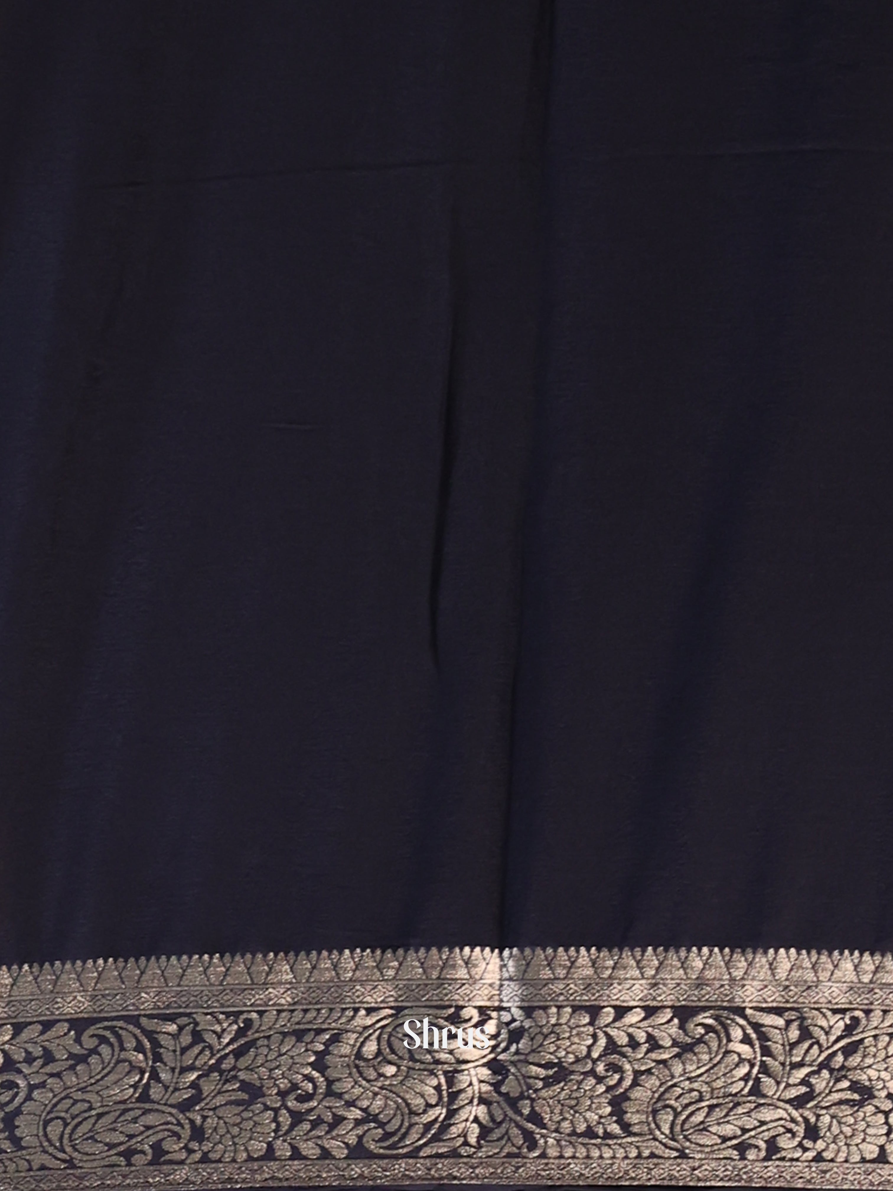 Black - Semi Mysoresilk Saree