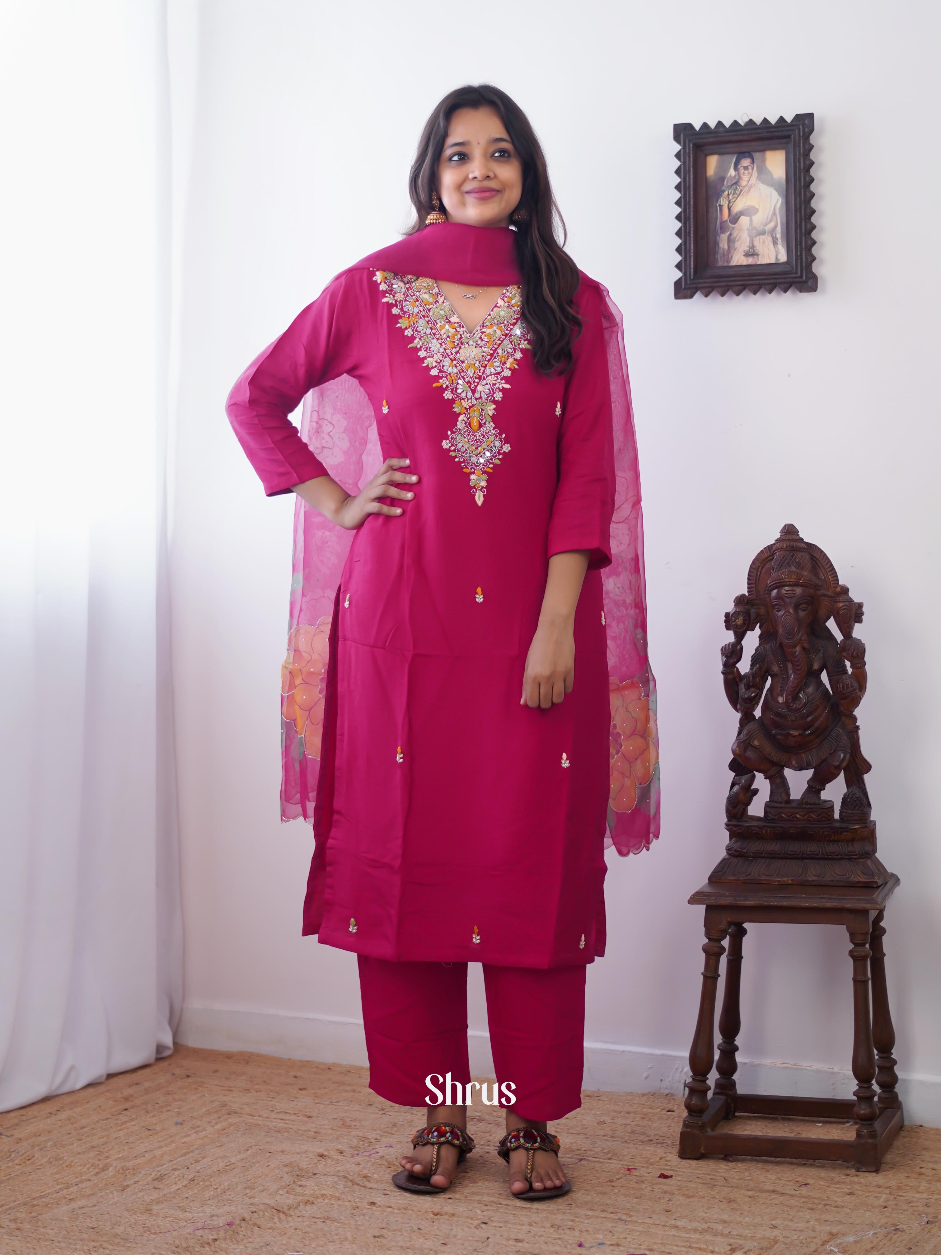 Pink - 3pc Festive Readymade Suits