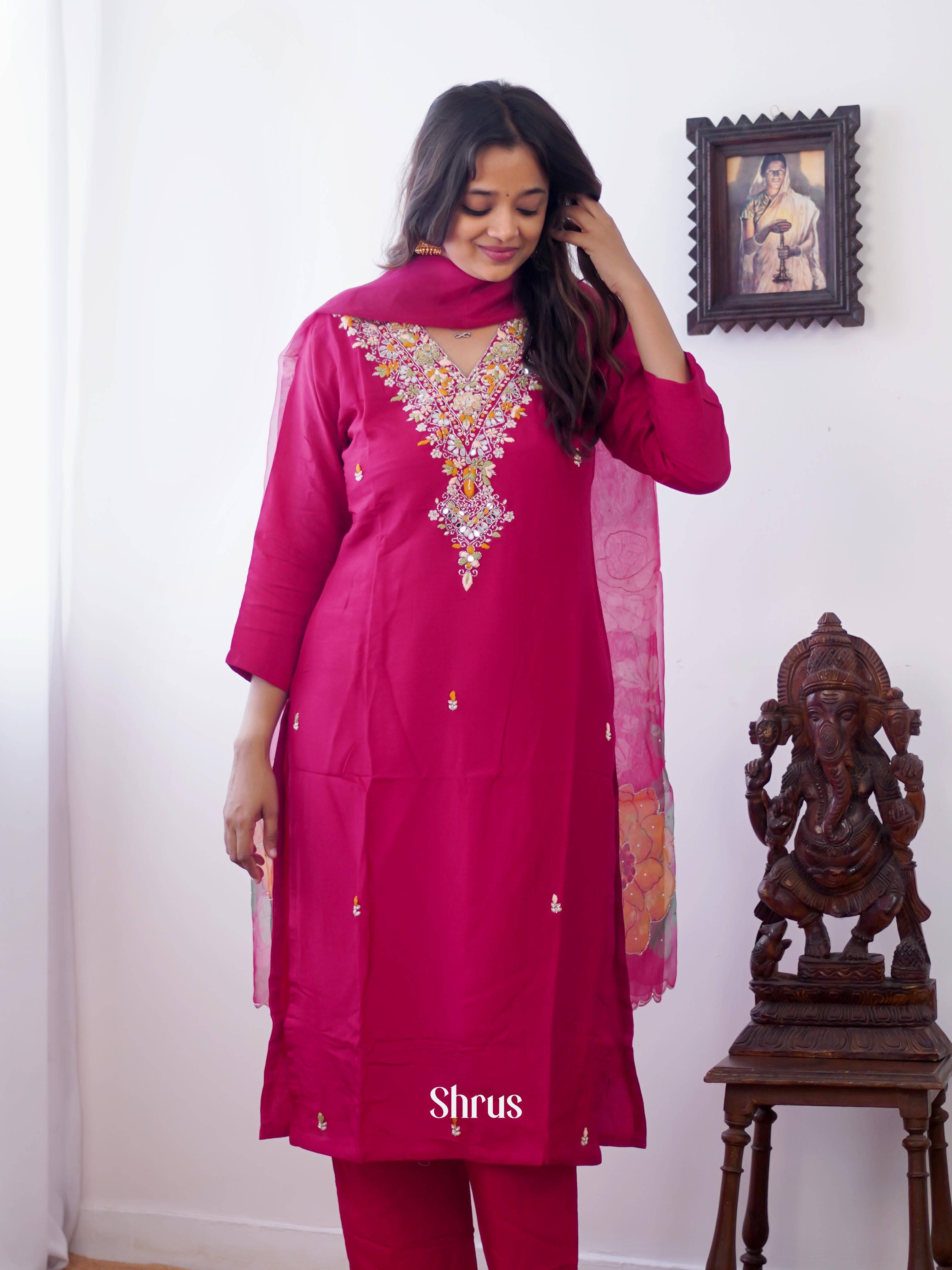 Pink - 3pc Festive Readymade Suits