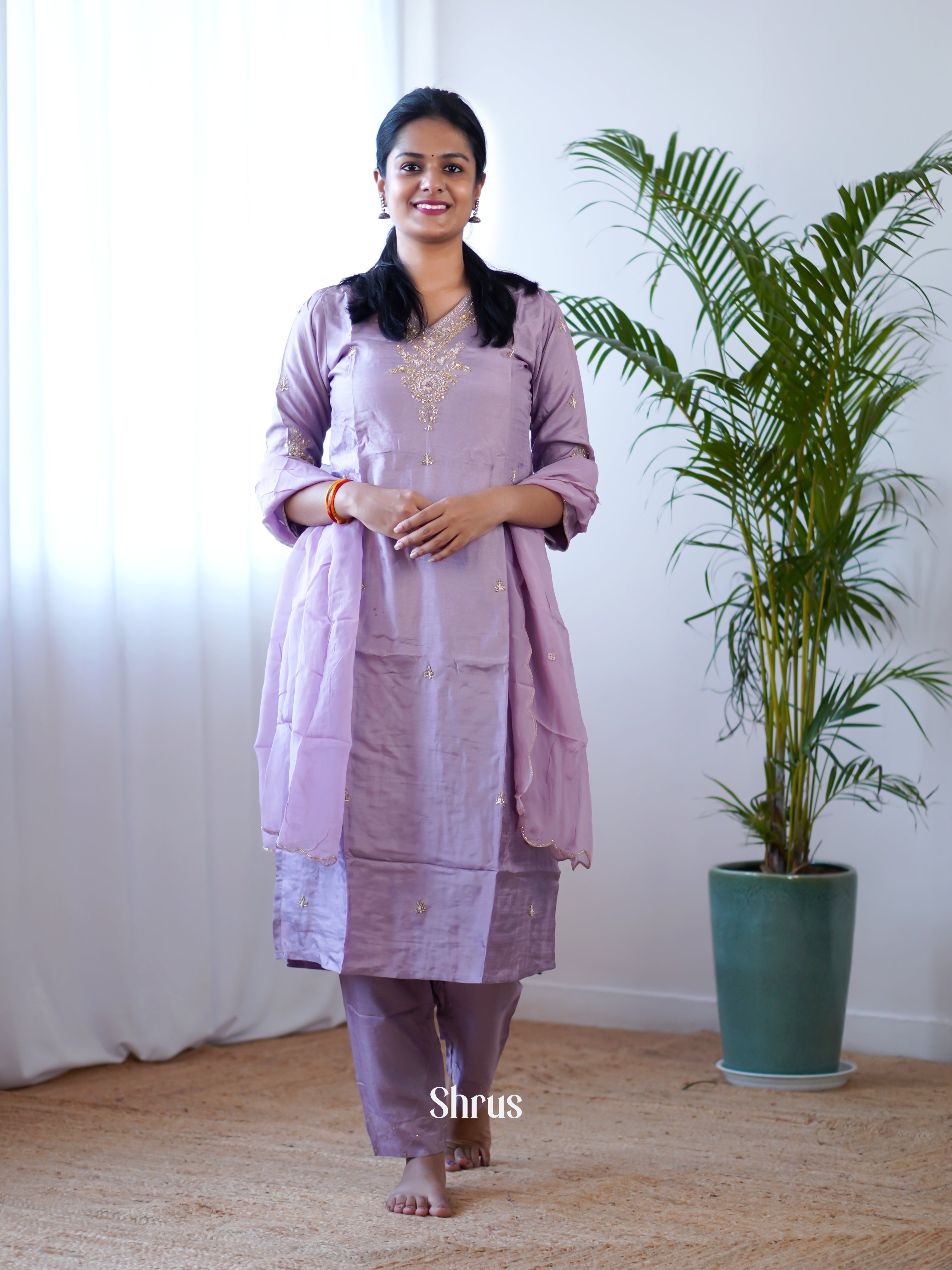 Purple -3pc  Readymade Suits