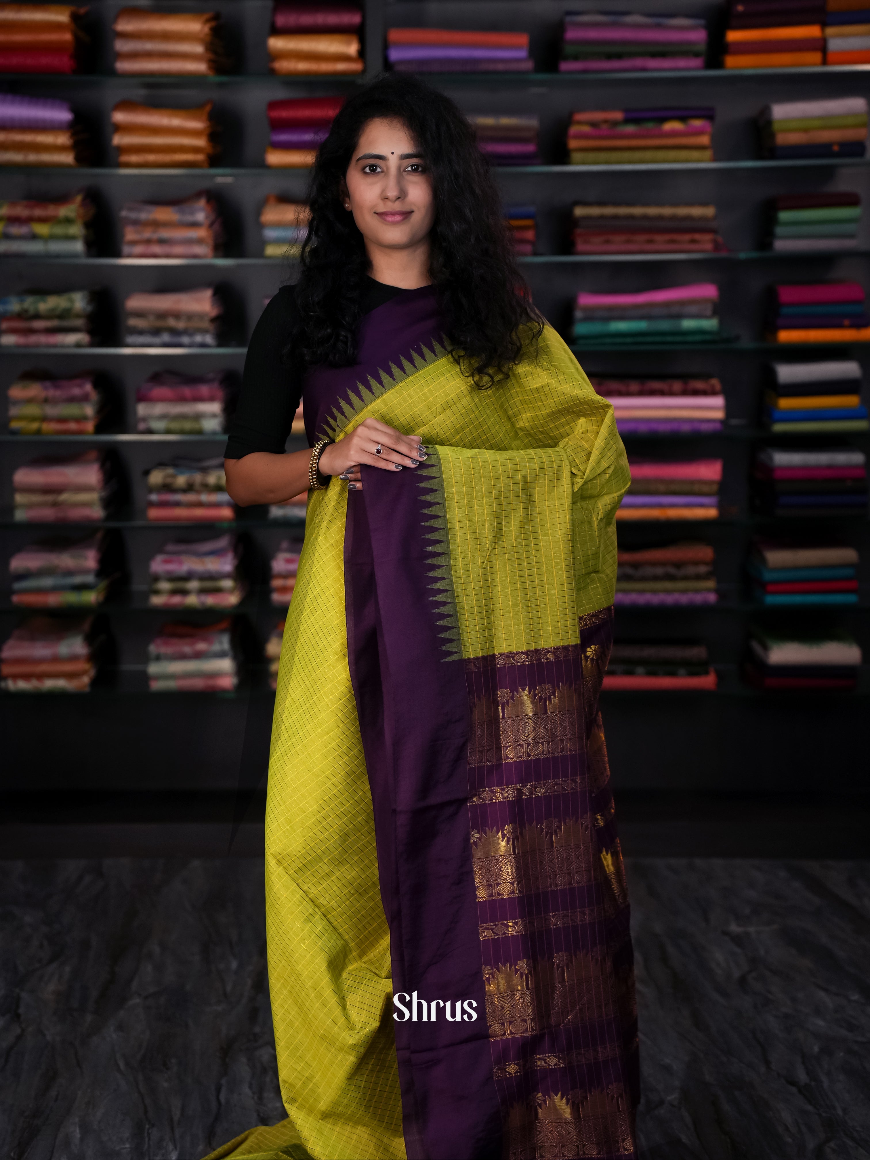 Green & Violet - Kalyani Cotton