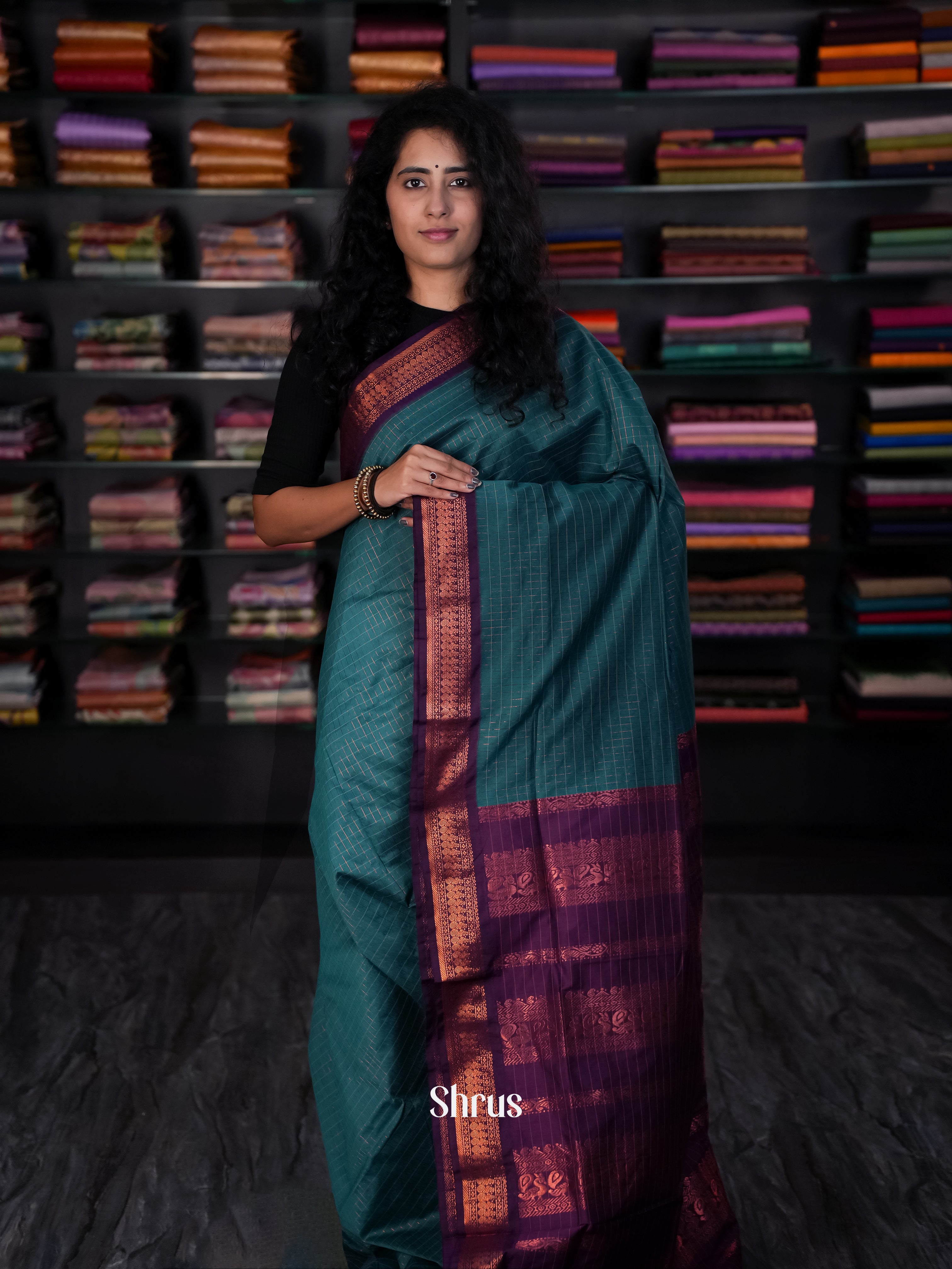 Green & Purple- Kalyani Cotton Saree