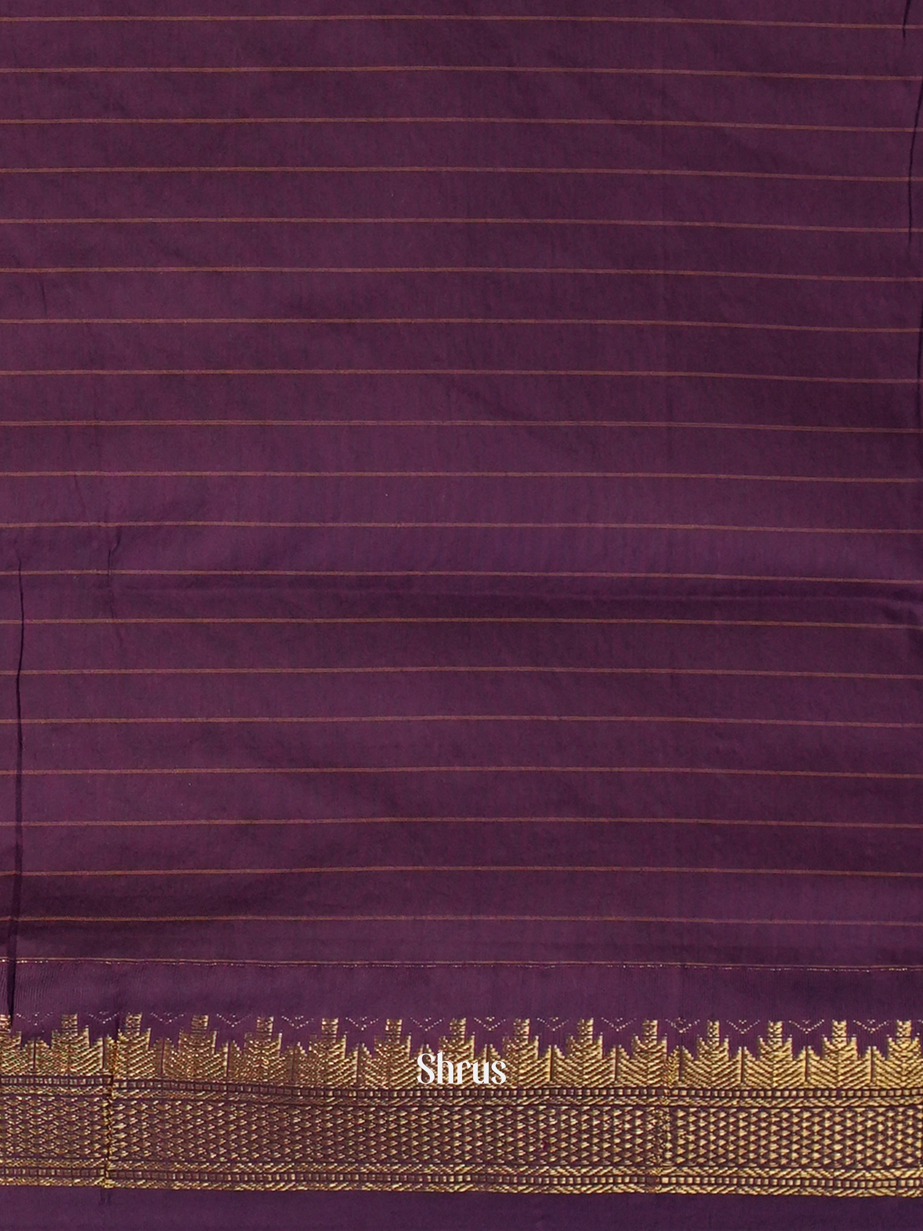 Brown & Violet - Kalyani Cotton Saree