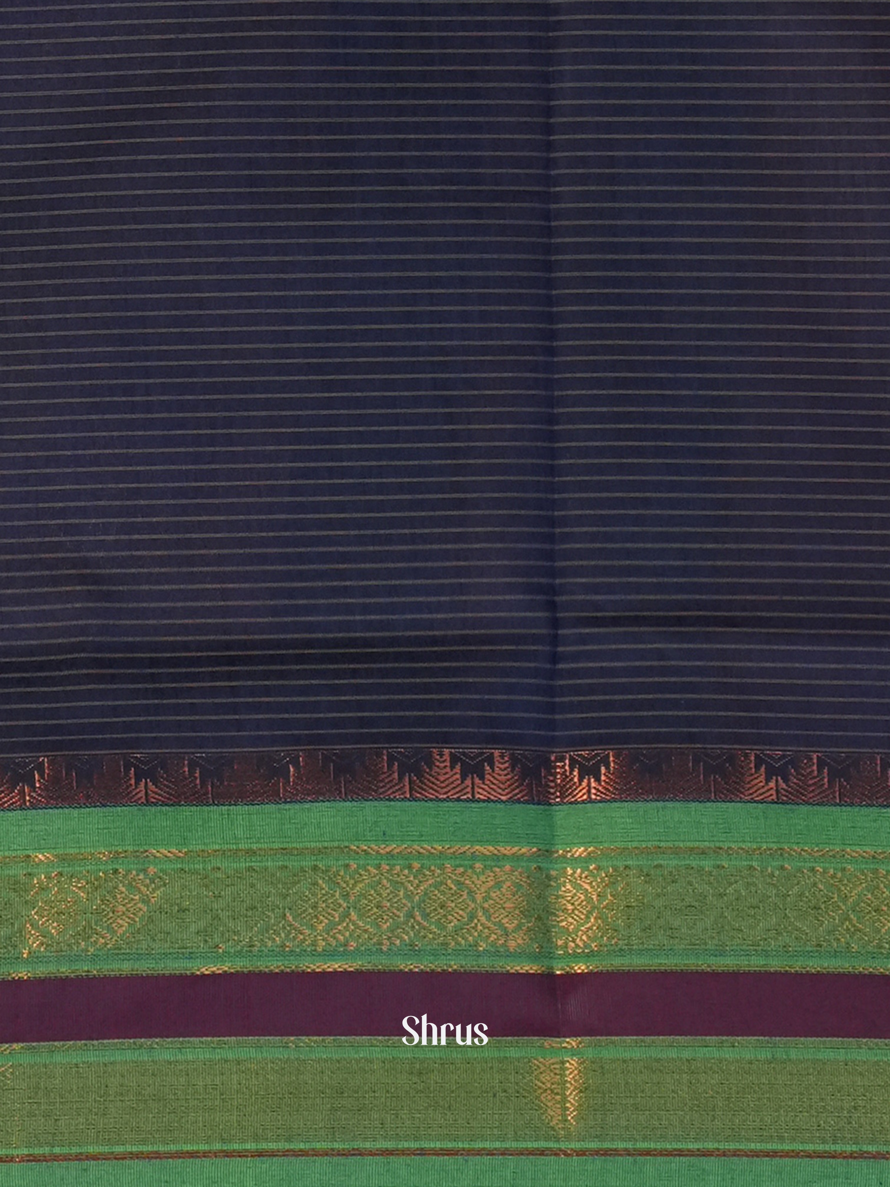 Maroon & Blue - Kalyani Cotton Saree