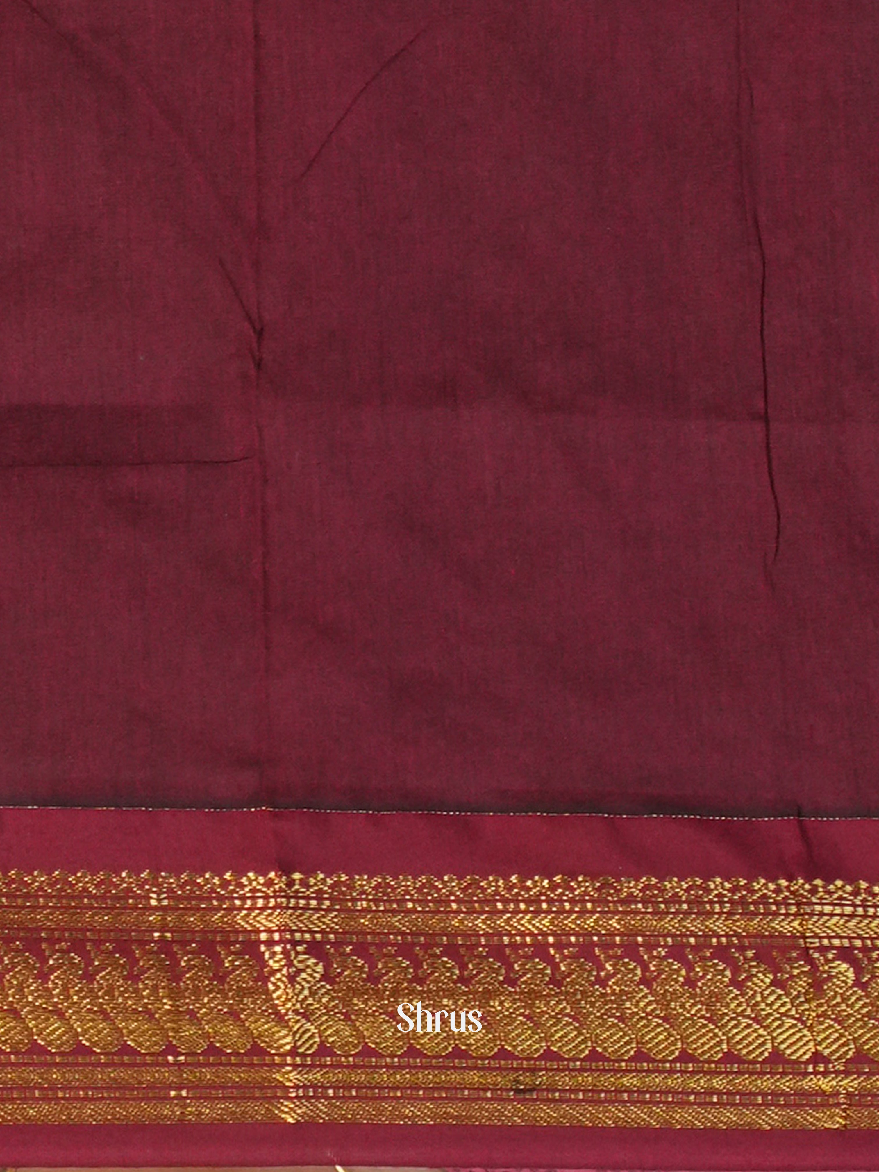 Black & Maroon - Kalyani Cotton Saree