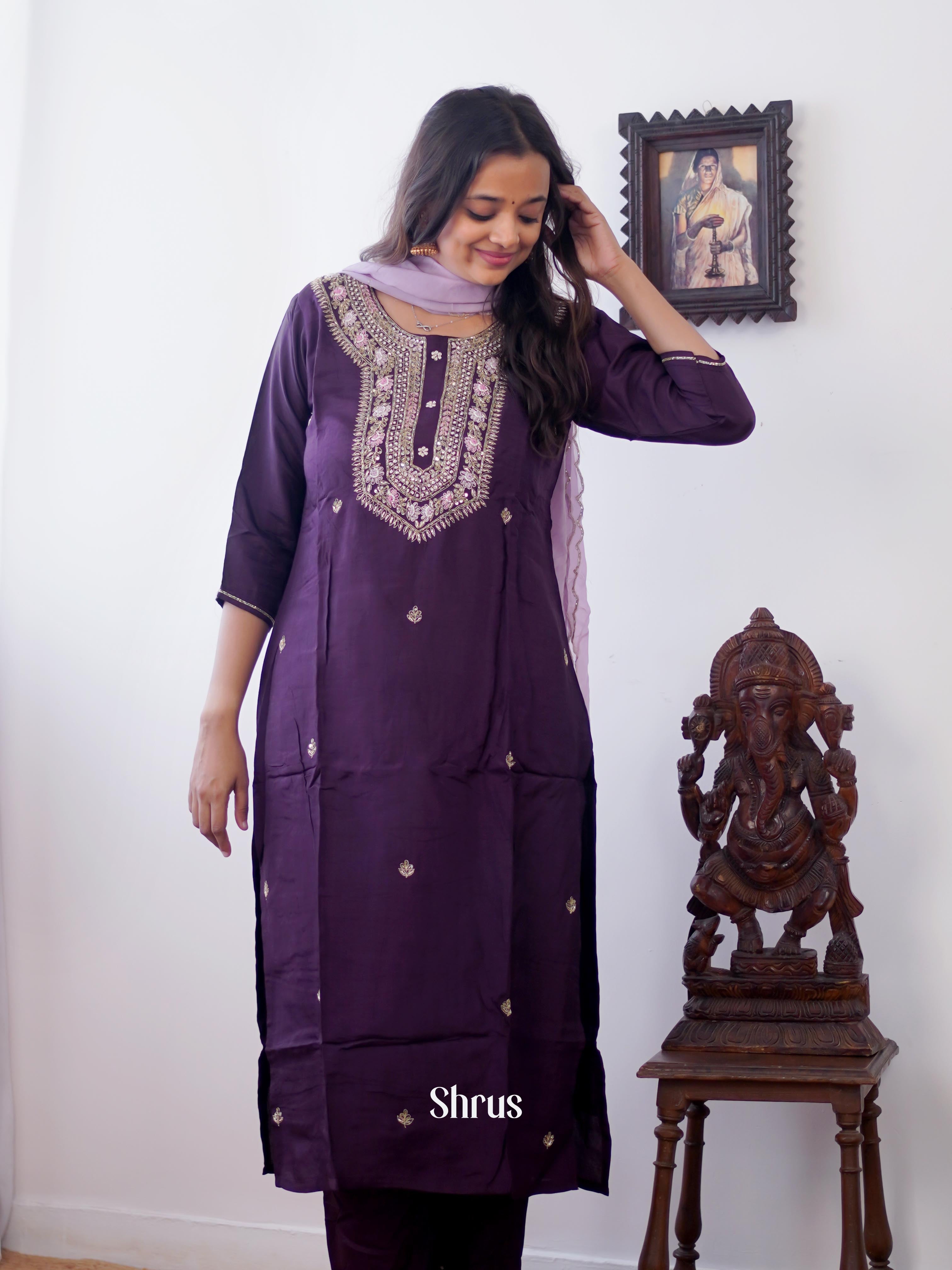 Violet  -3pc embroidery  Readymade Suits