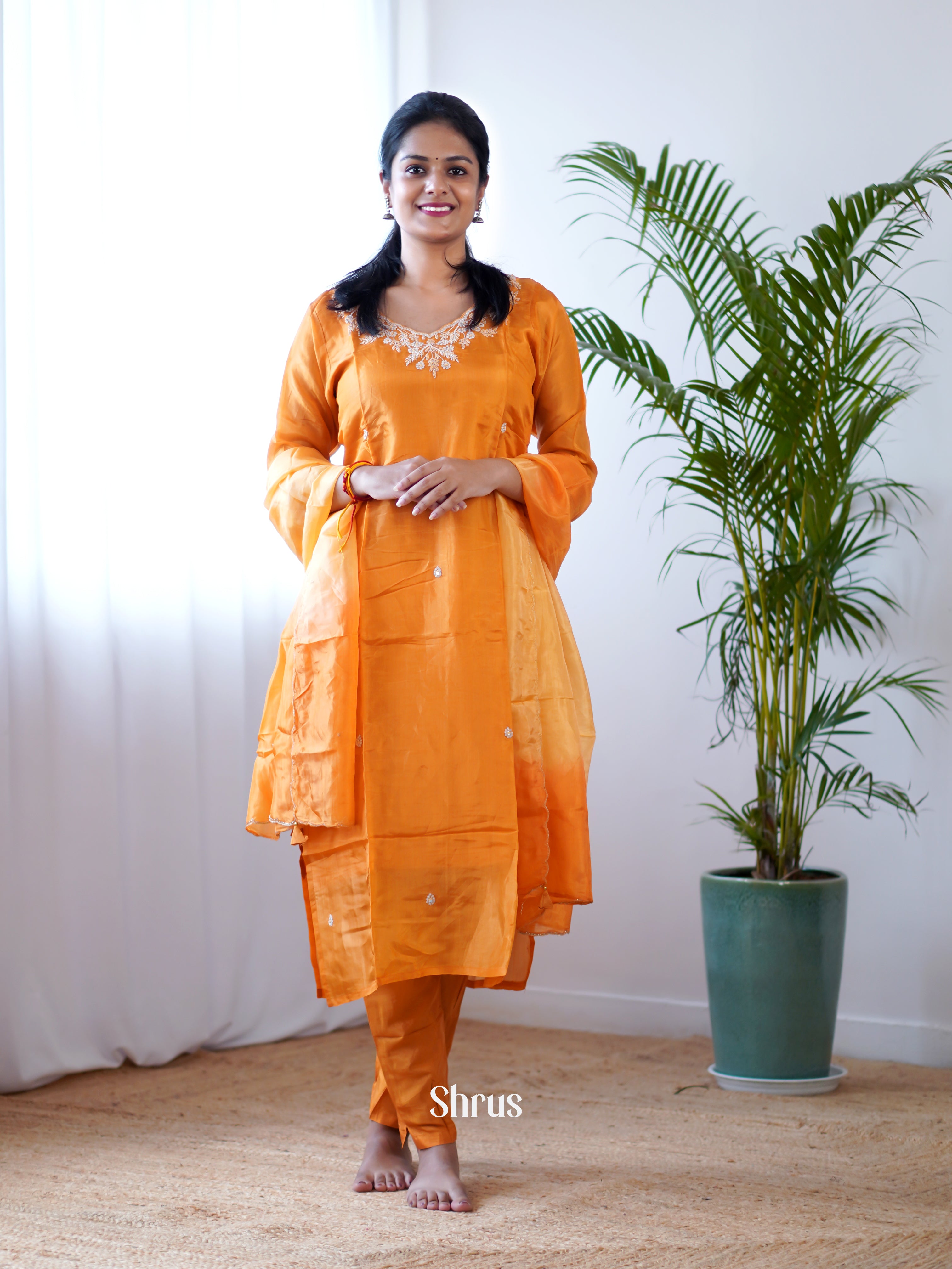 Orange -3pc Readymade Suits