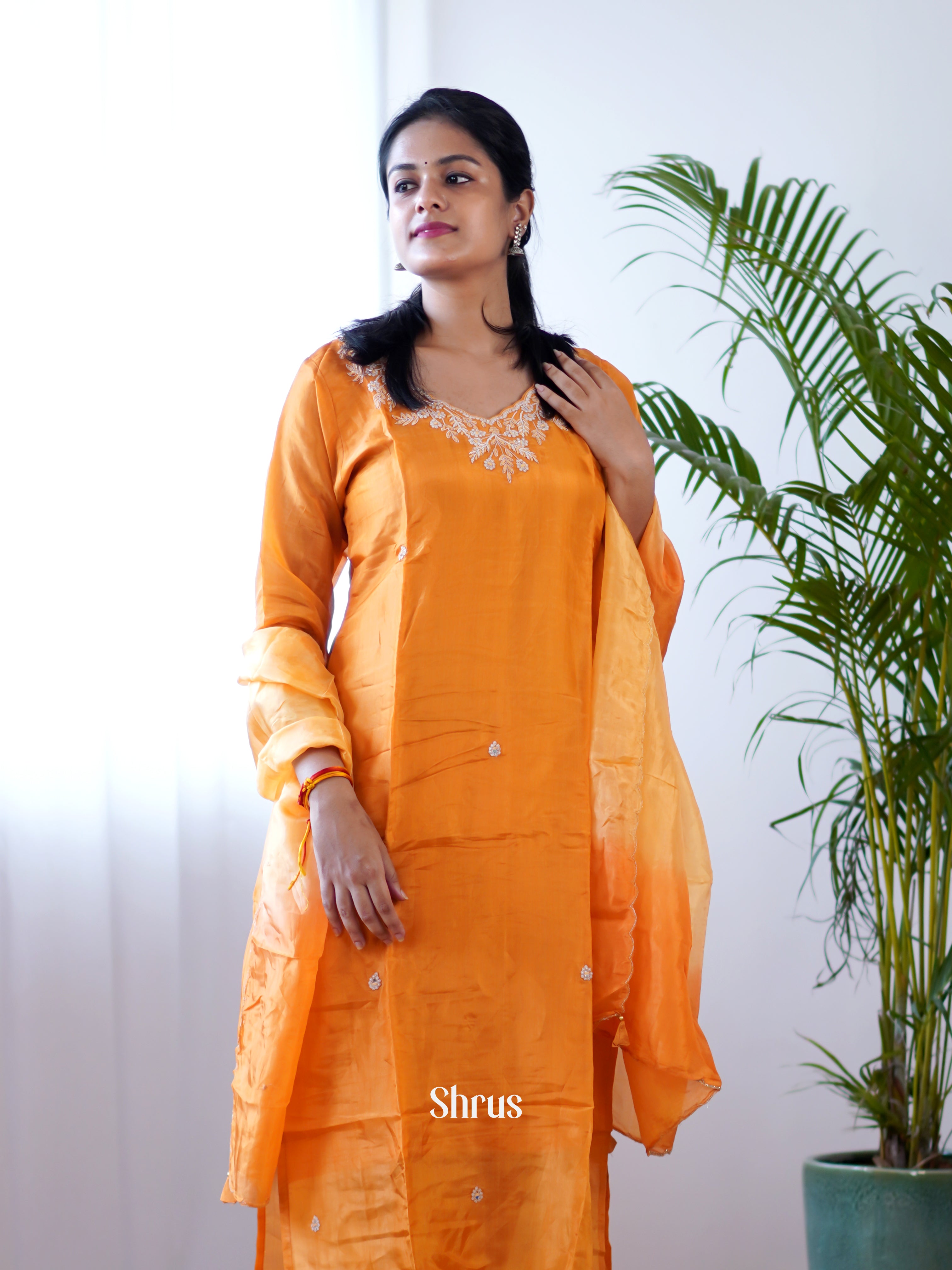 Orange -3pc Readymade Suits