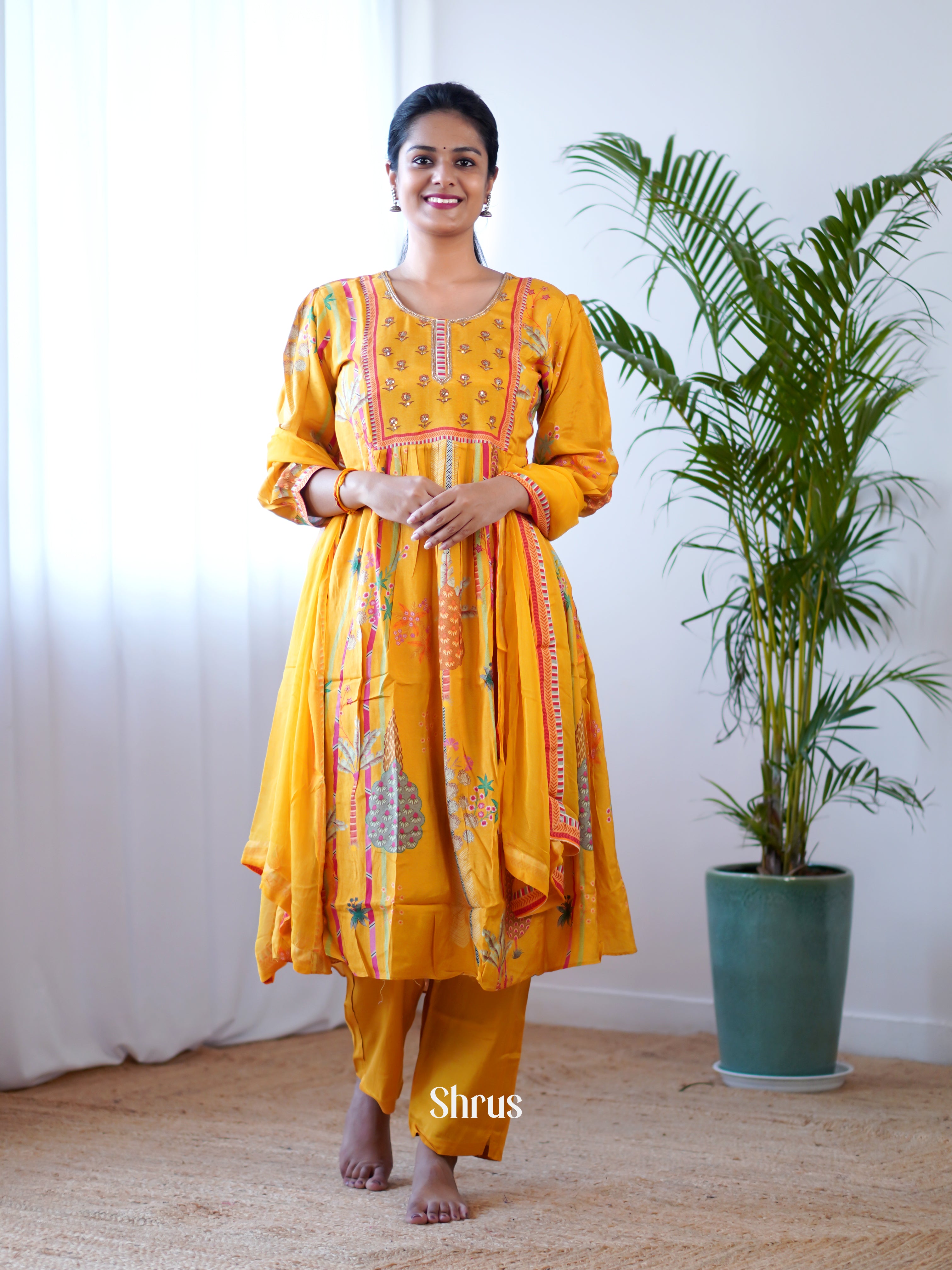 Mustard -3pc  Readymade Suits