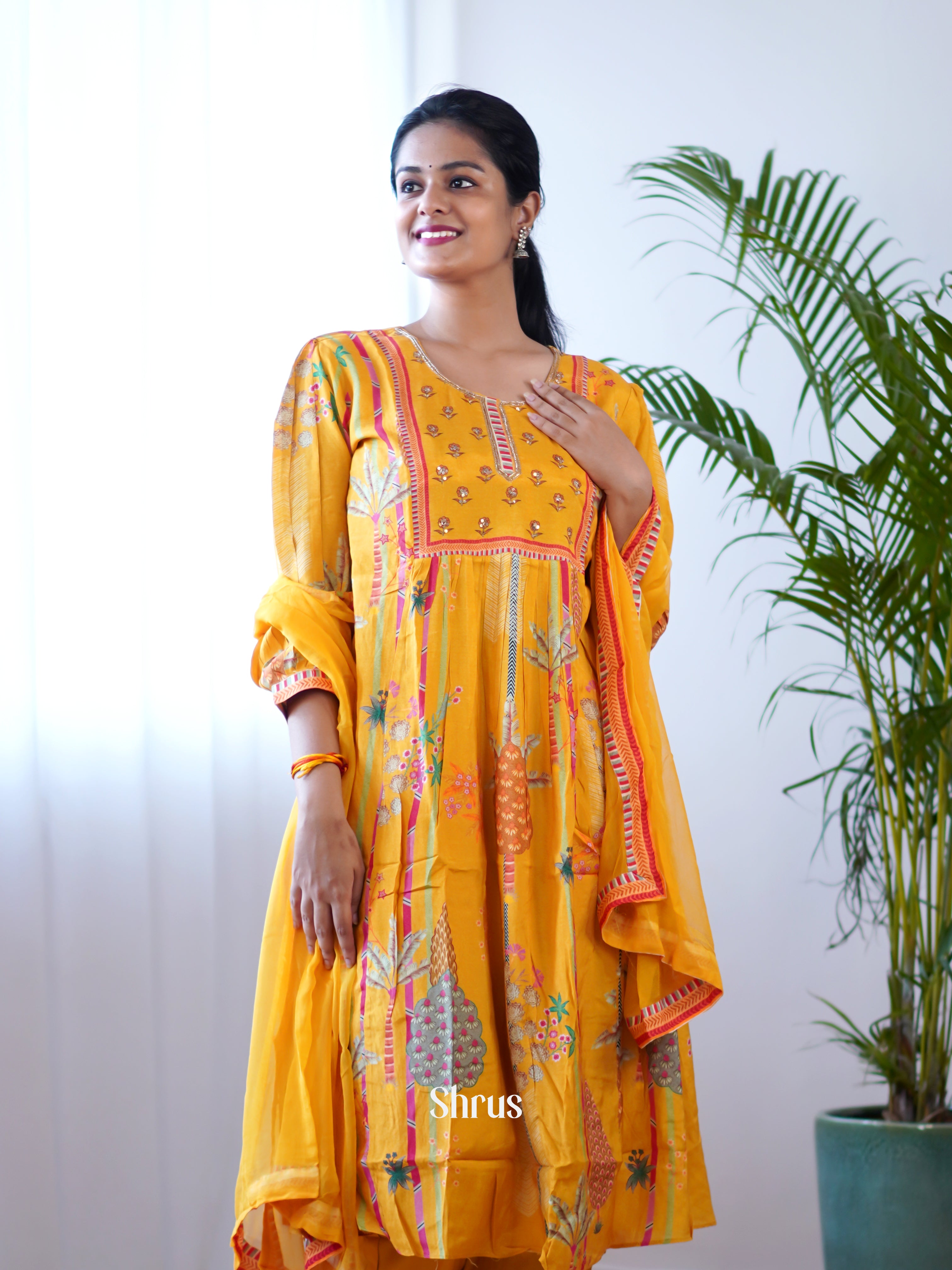 Mustard -3pc  Readymade Suits