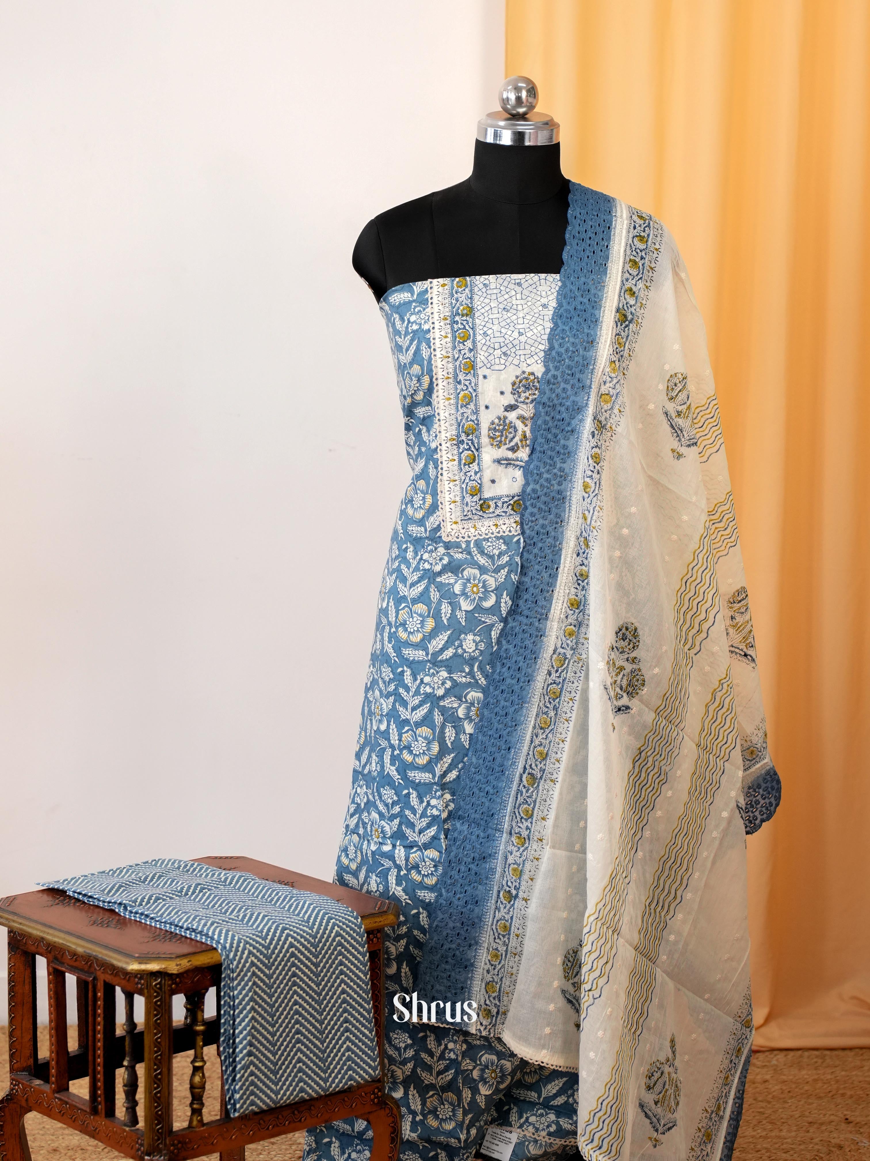 Blue & White - Ajrakh Salwar