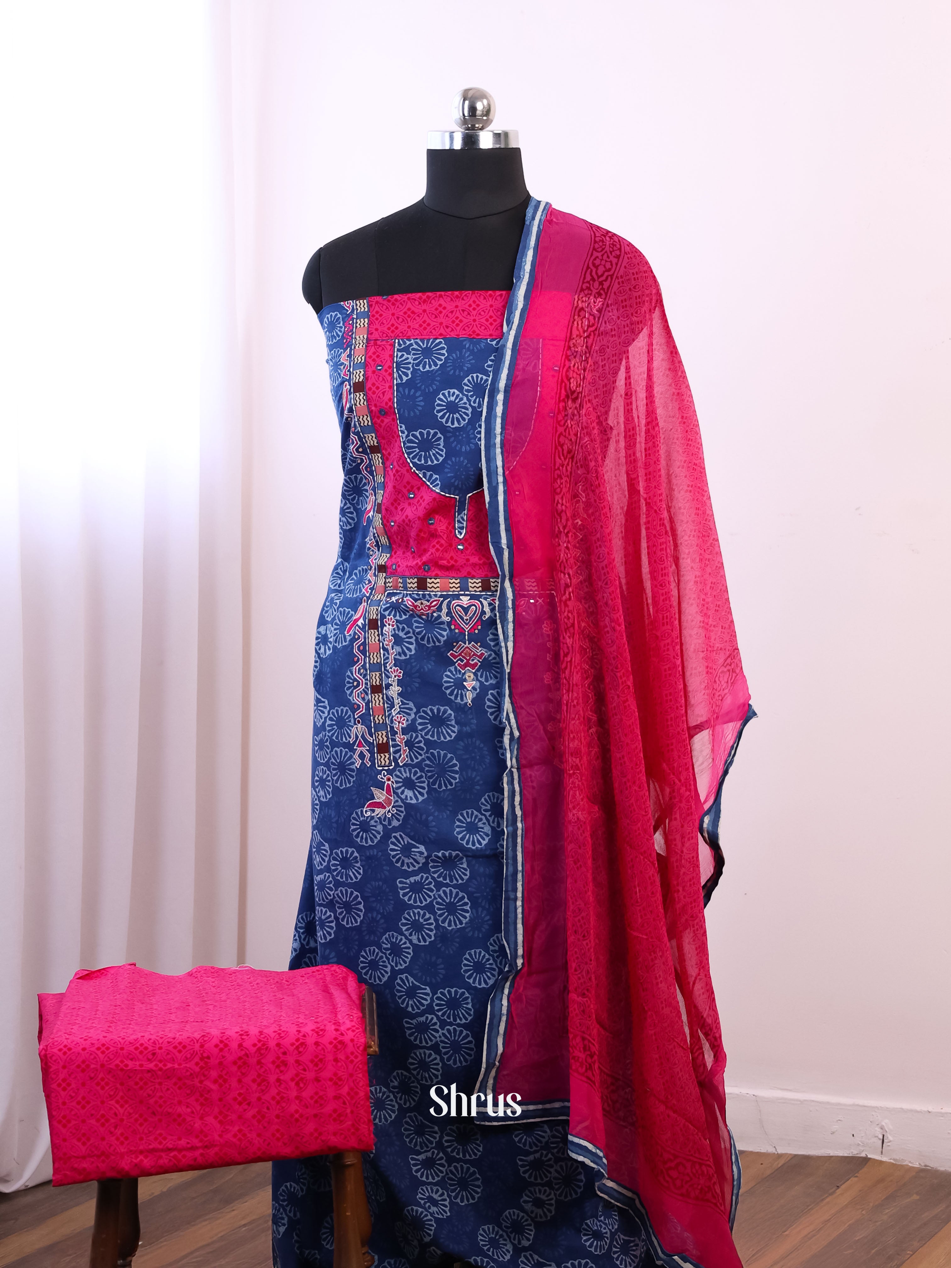 Blue & Red - Ajrakh Salwar