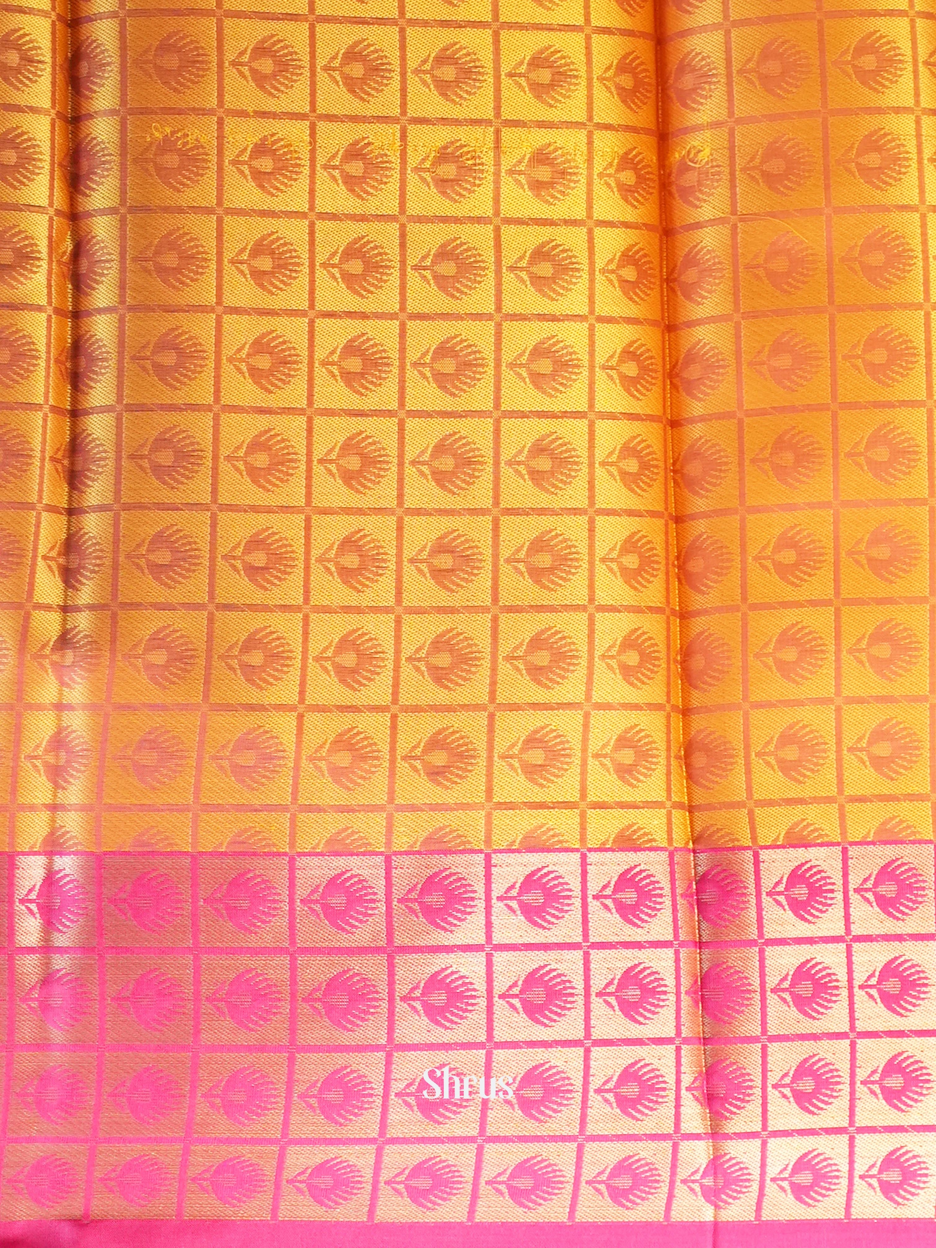 Mustard & Pink - Tanchoi Saree