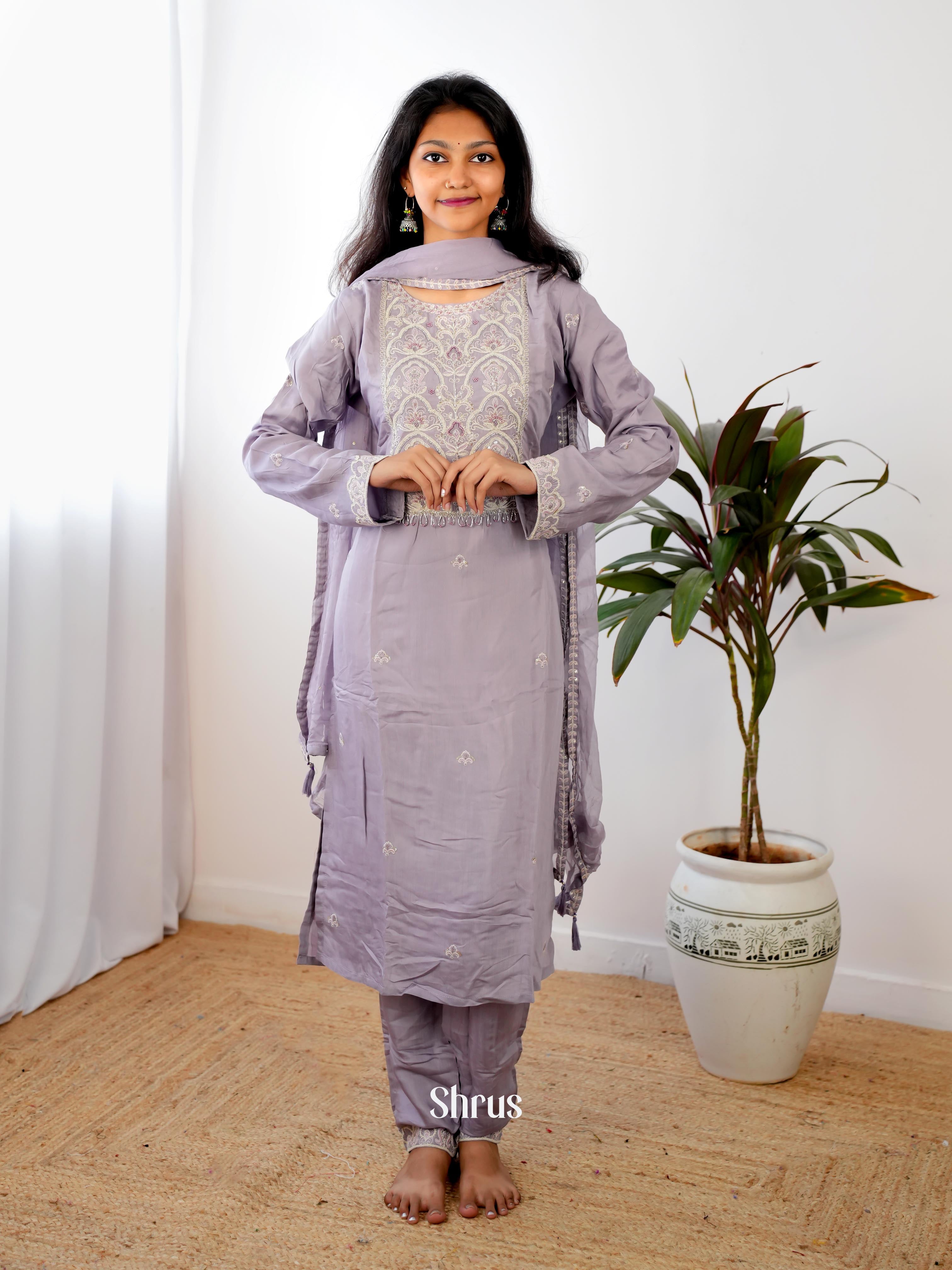 Purple - 3pc Festive Readymade Suits