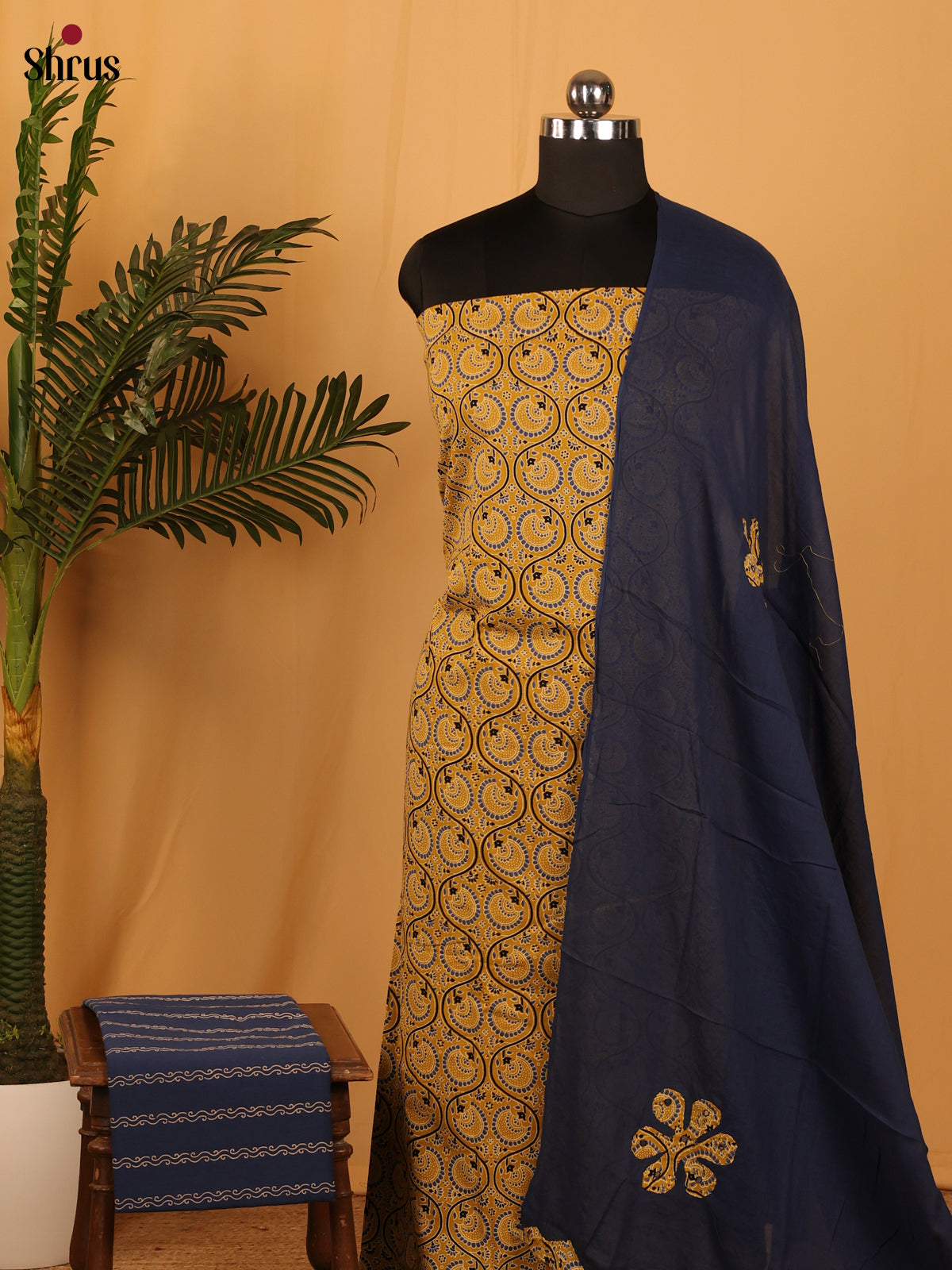 Mustard & Blue - Cotton salwar