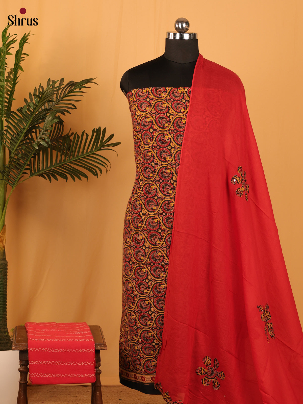 Black & Red - Cotton salwar