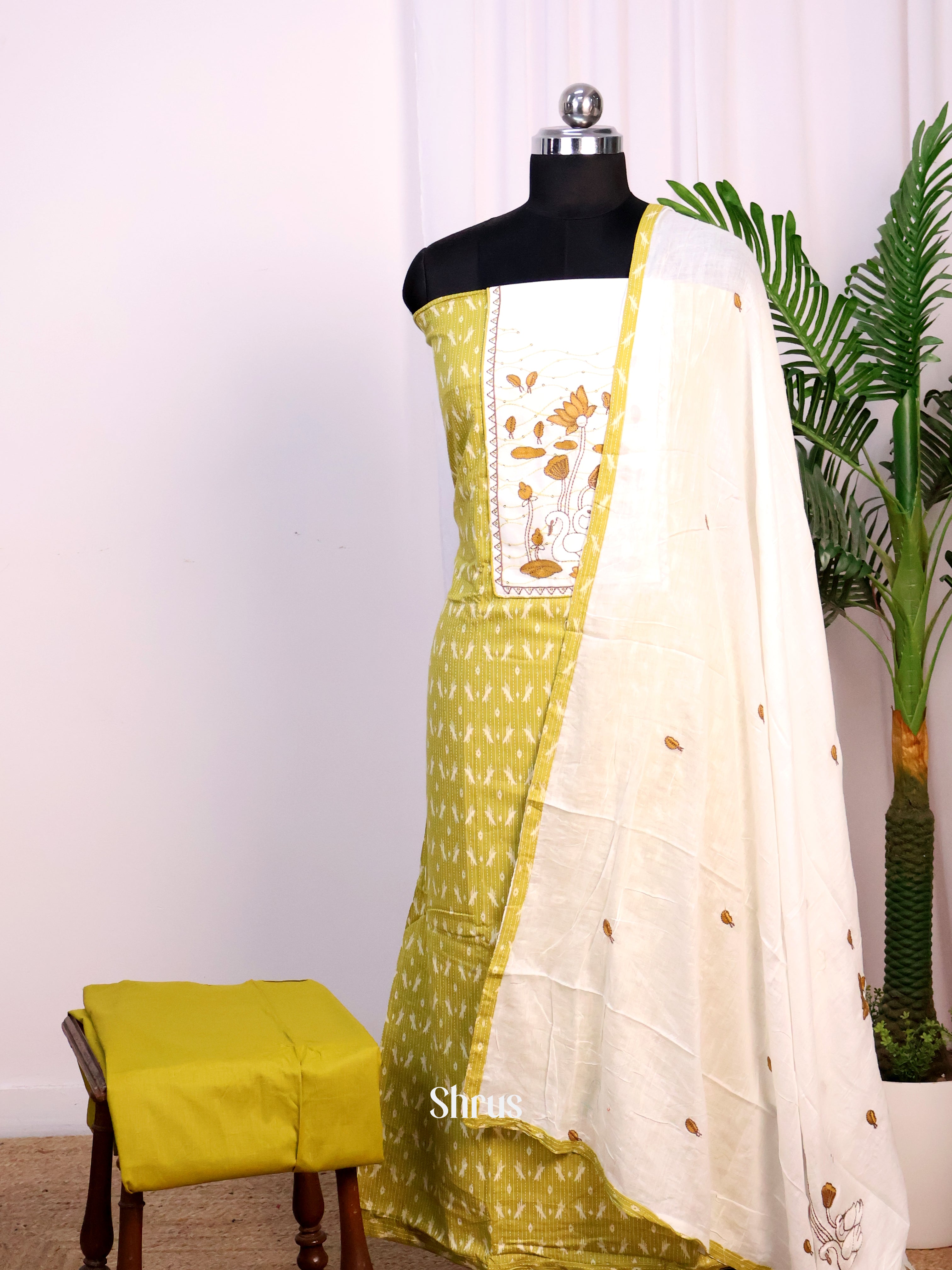 Green & Cream- Cotton salwar