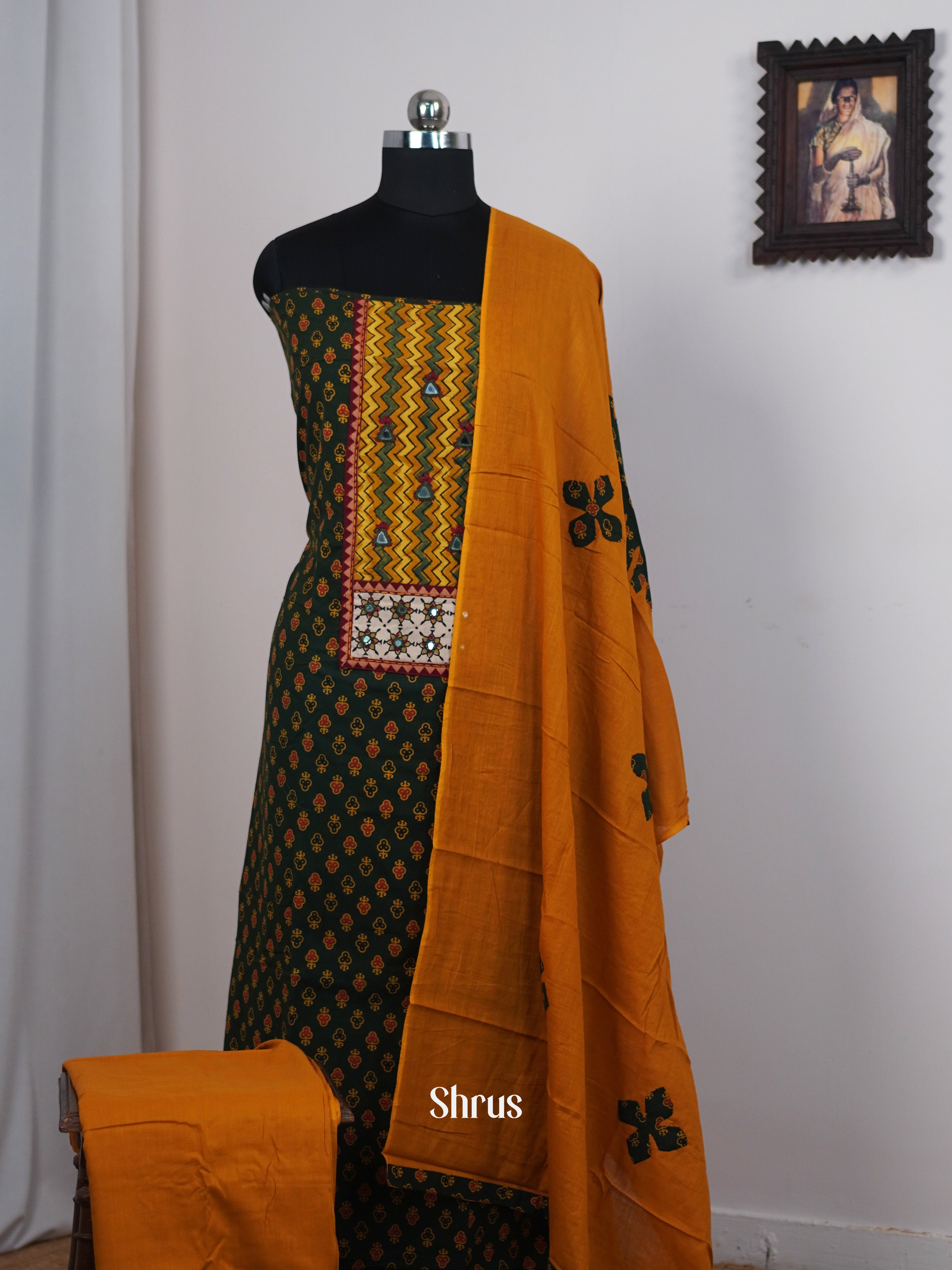 Green & Mustad - Ajrakh Salwar