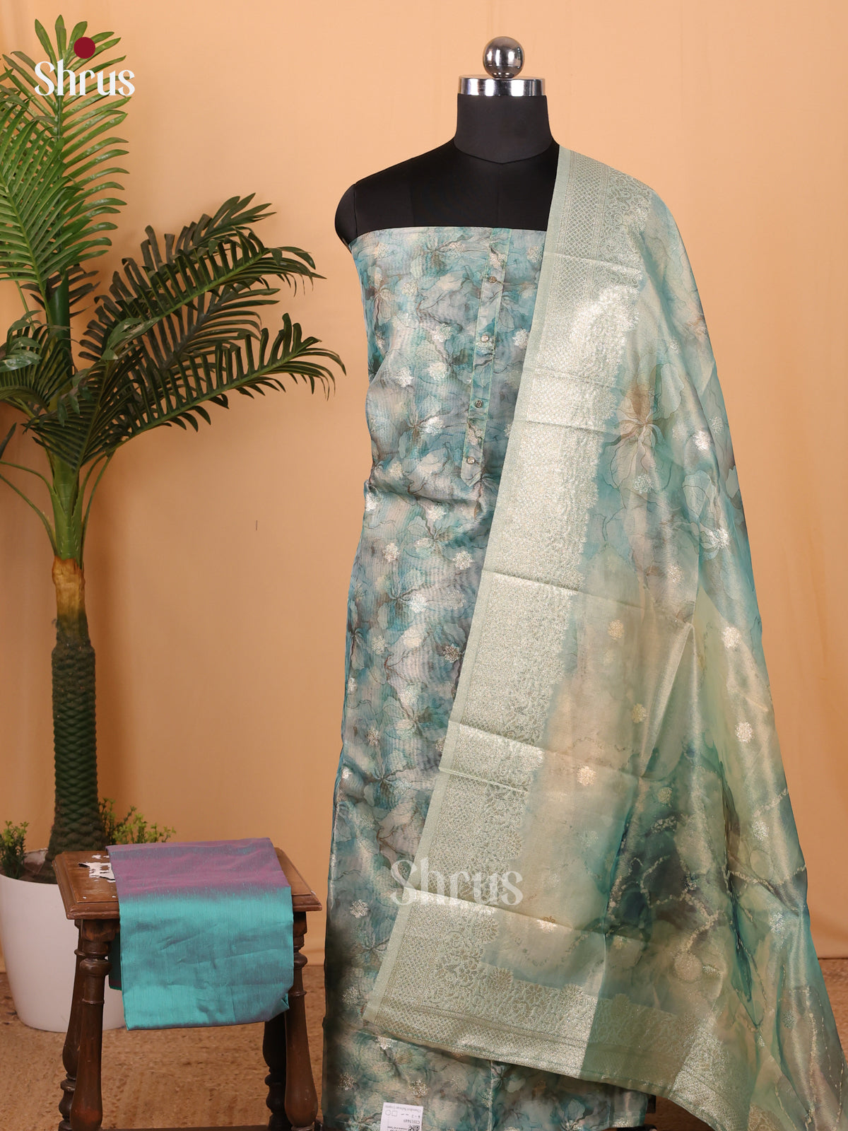 Blue  - Chanderi Salwar - Shop on Shrus.com