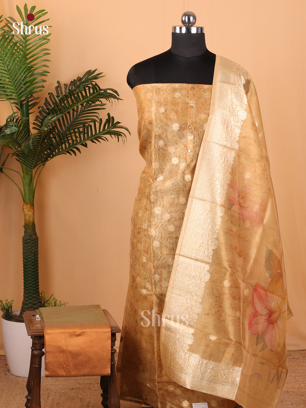 Gold - Chanderi Salwar - Shop on Shrus.com