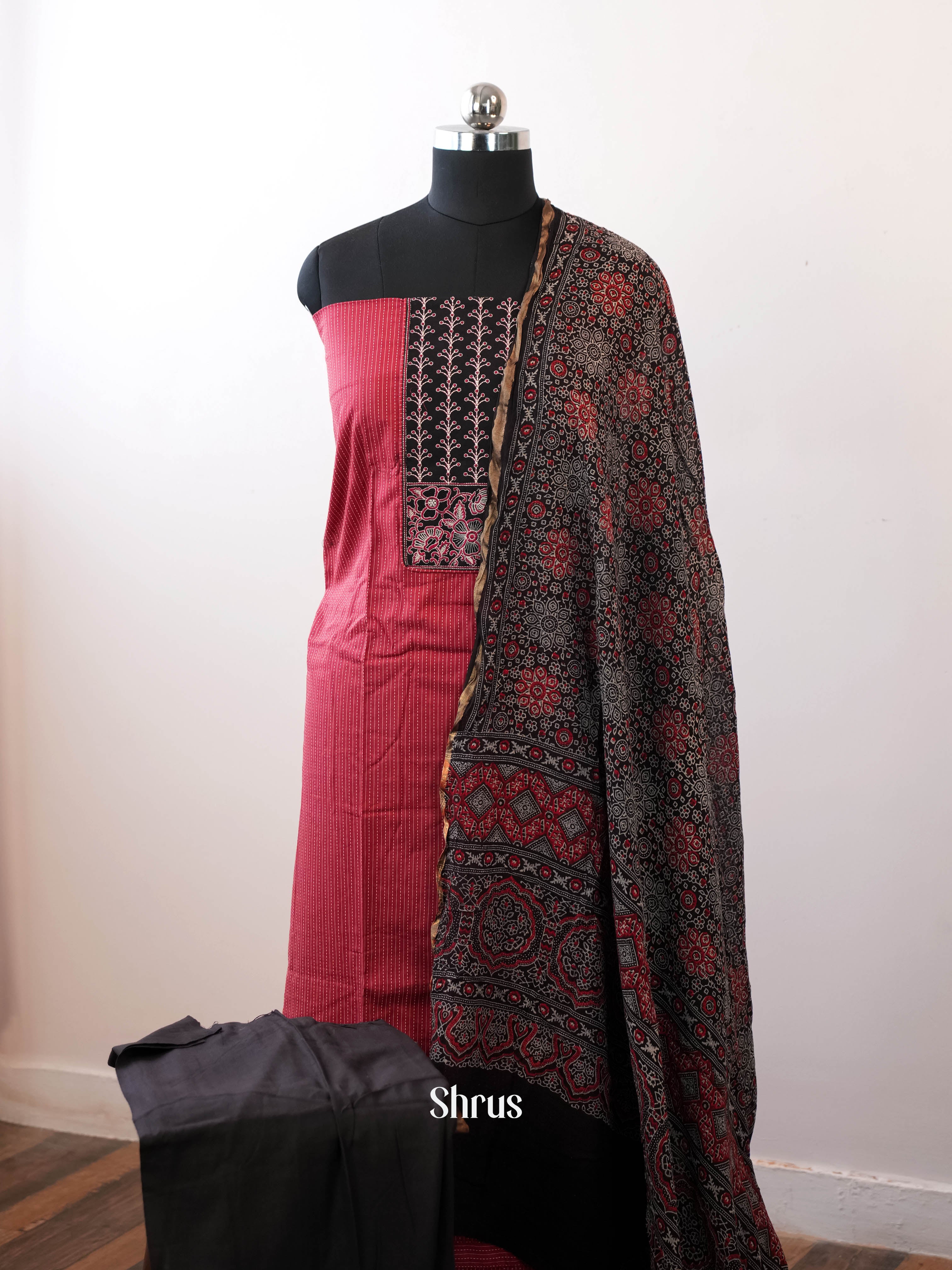 Maroon & Black - Cotton salwar