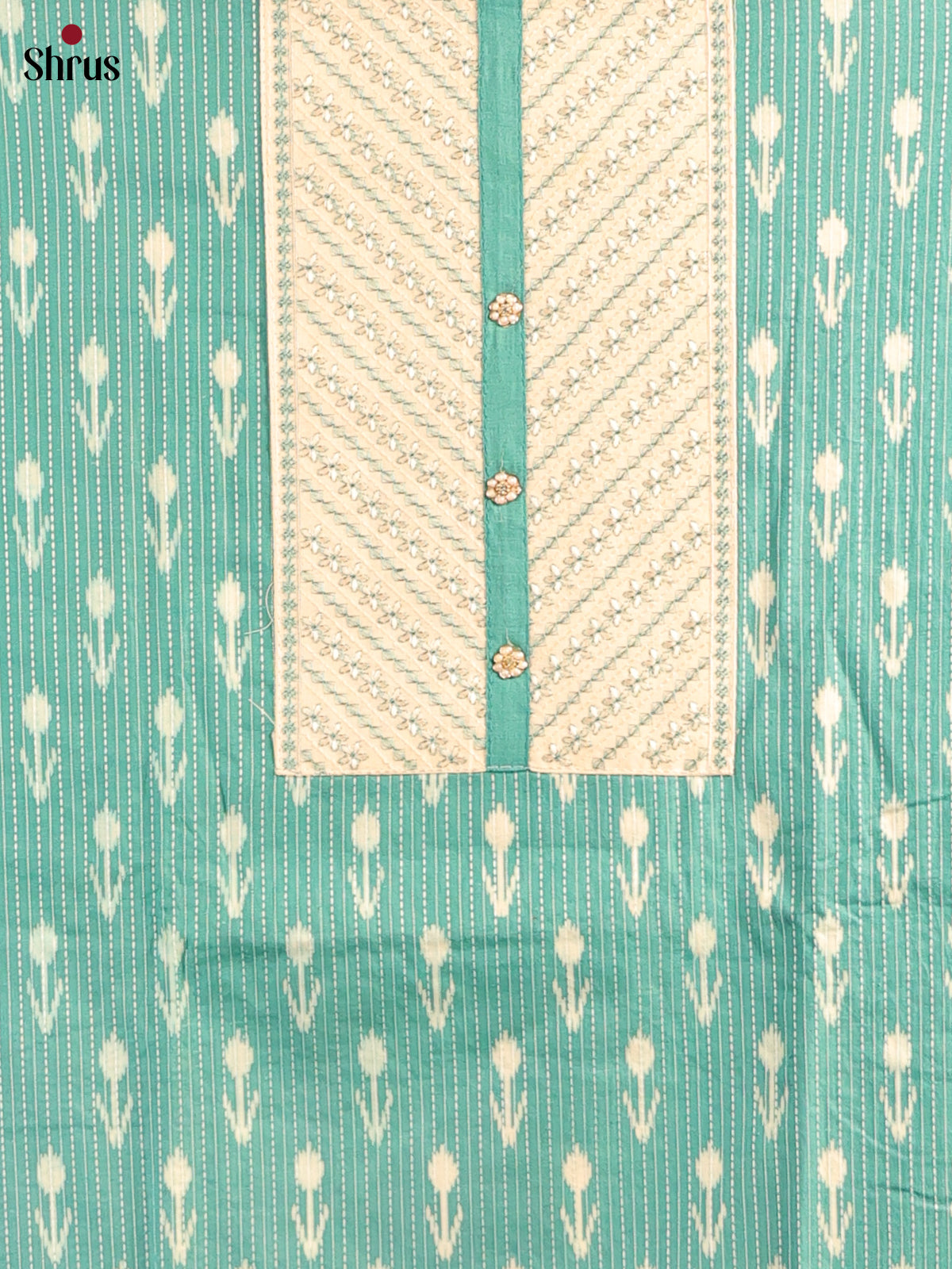 Blue & Cream  - Cotton salwar