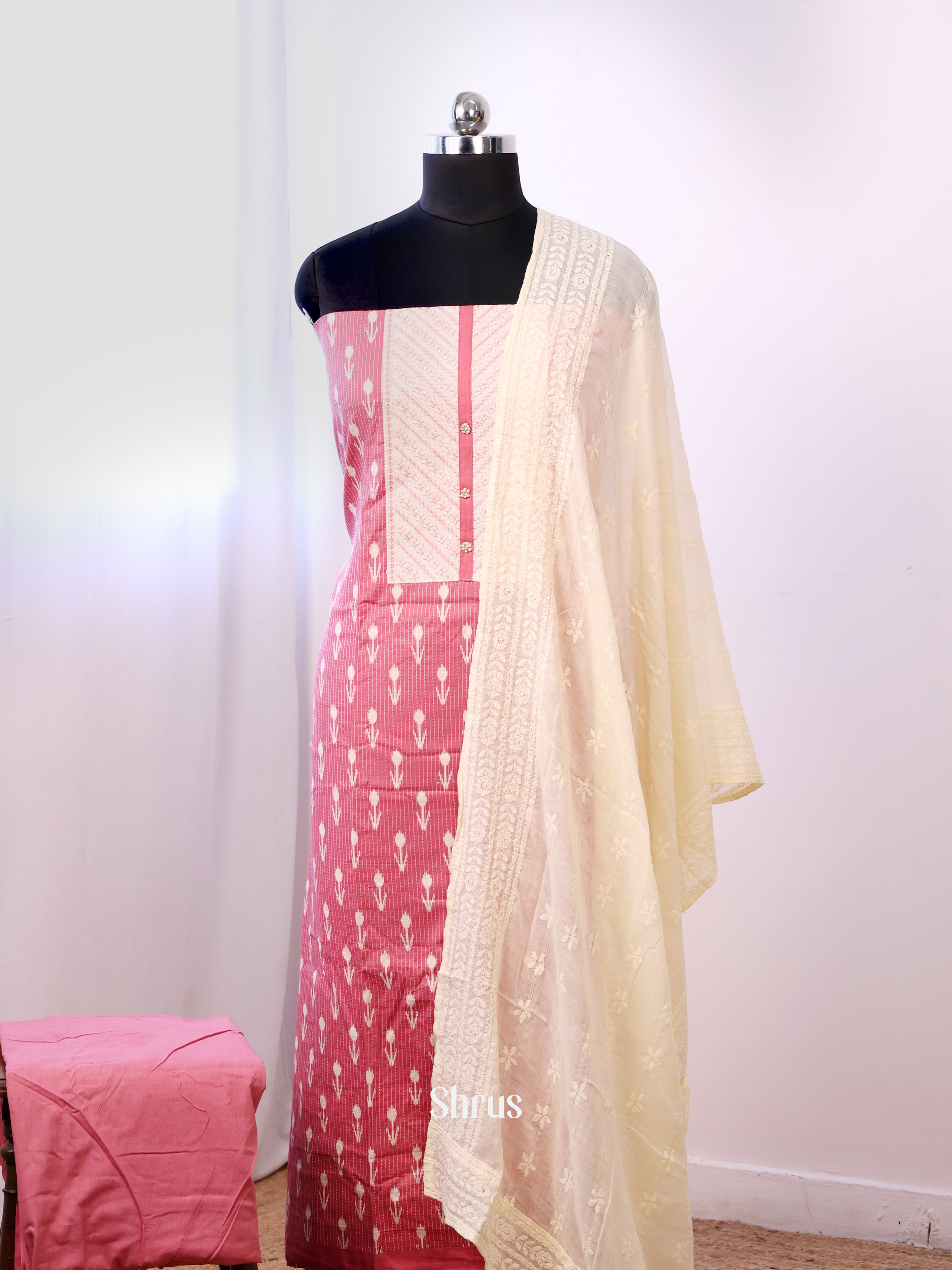 Pink& Cream- Cotton salwar