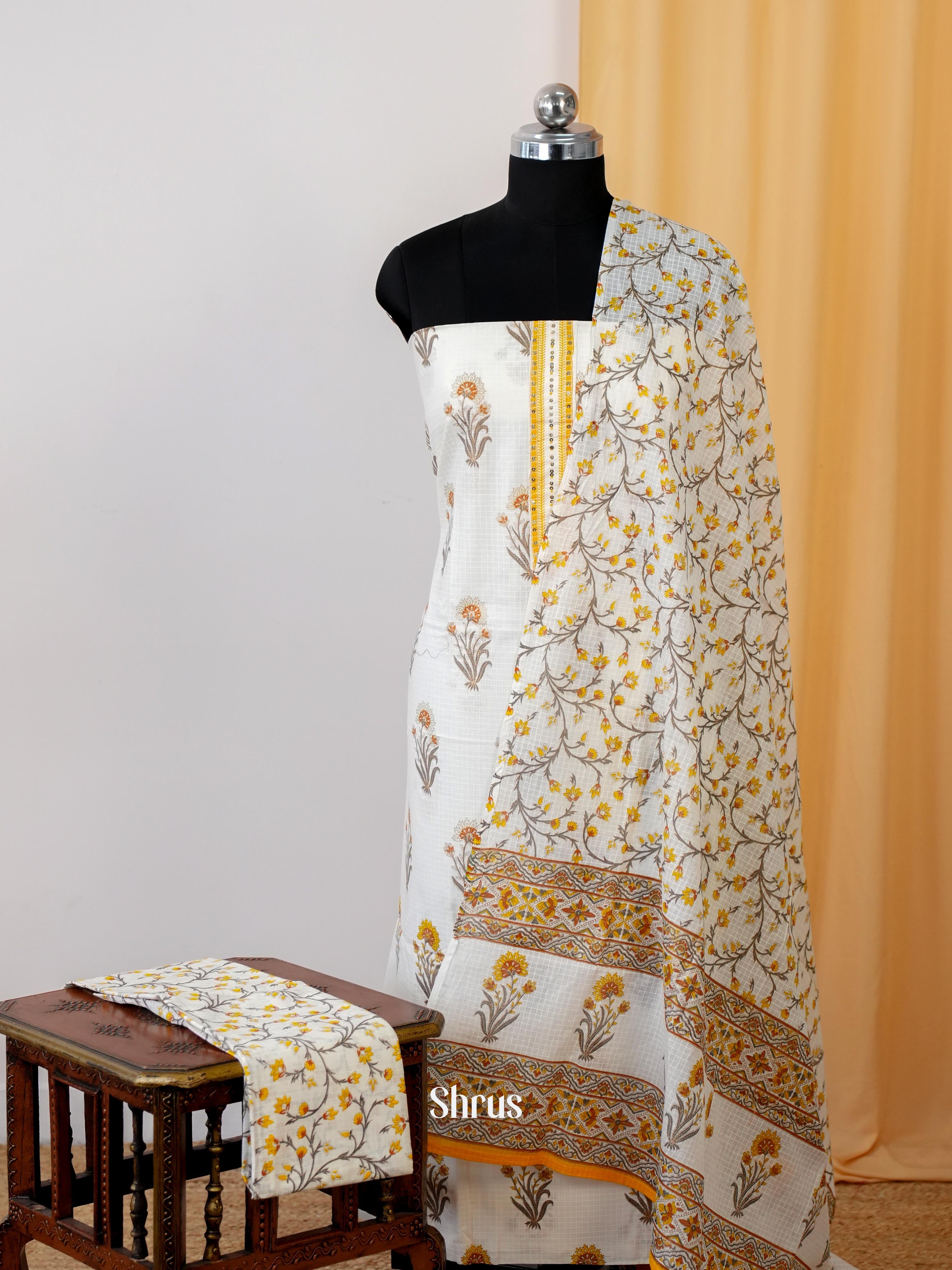 Cream  - Cotton salwar