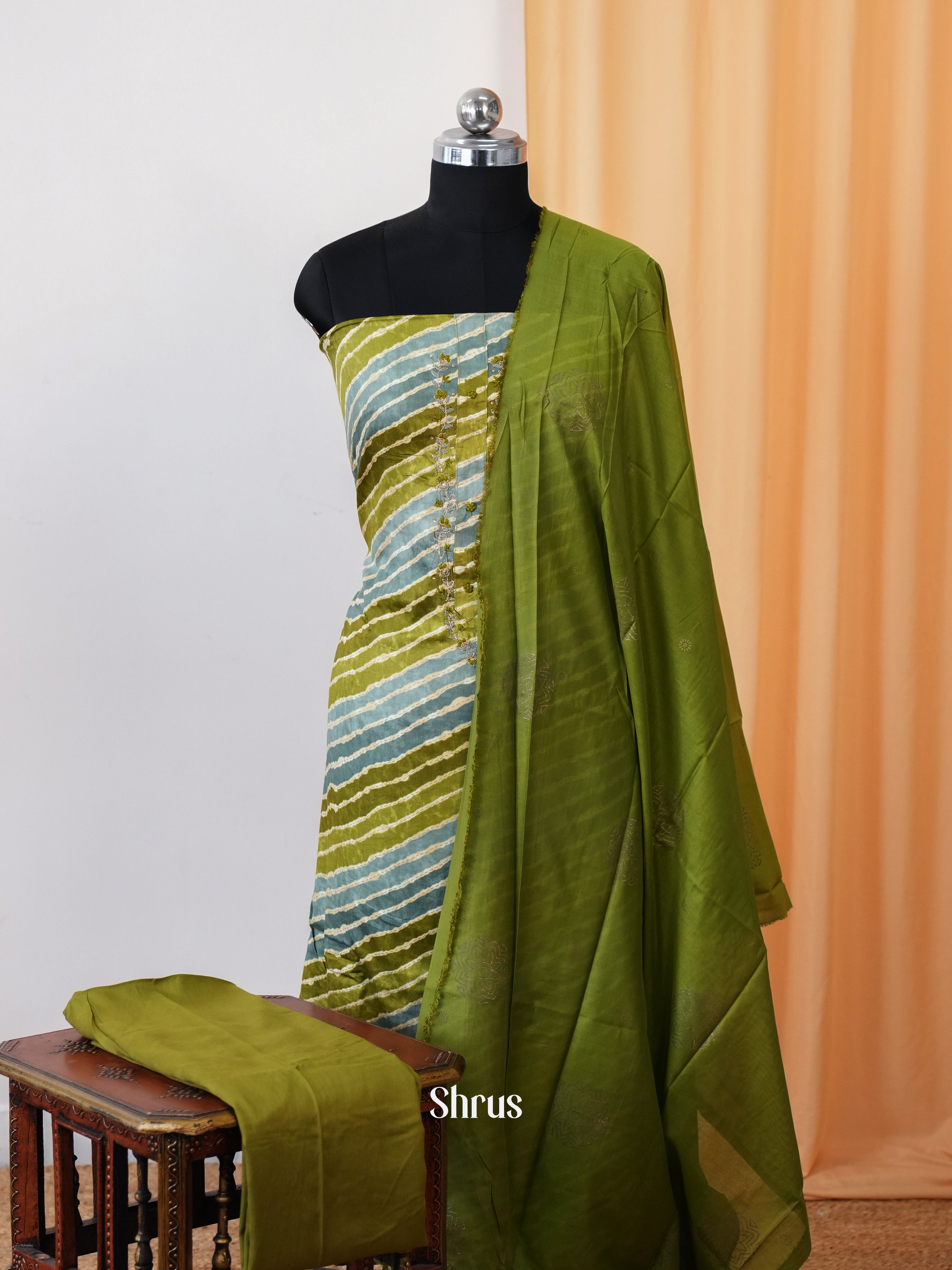 Green &  Blue- Cotton salwar