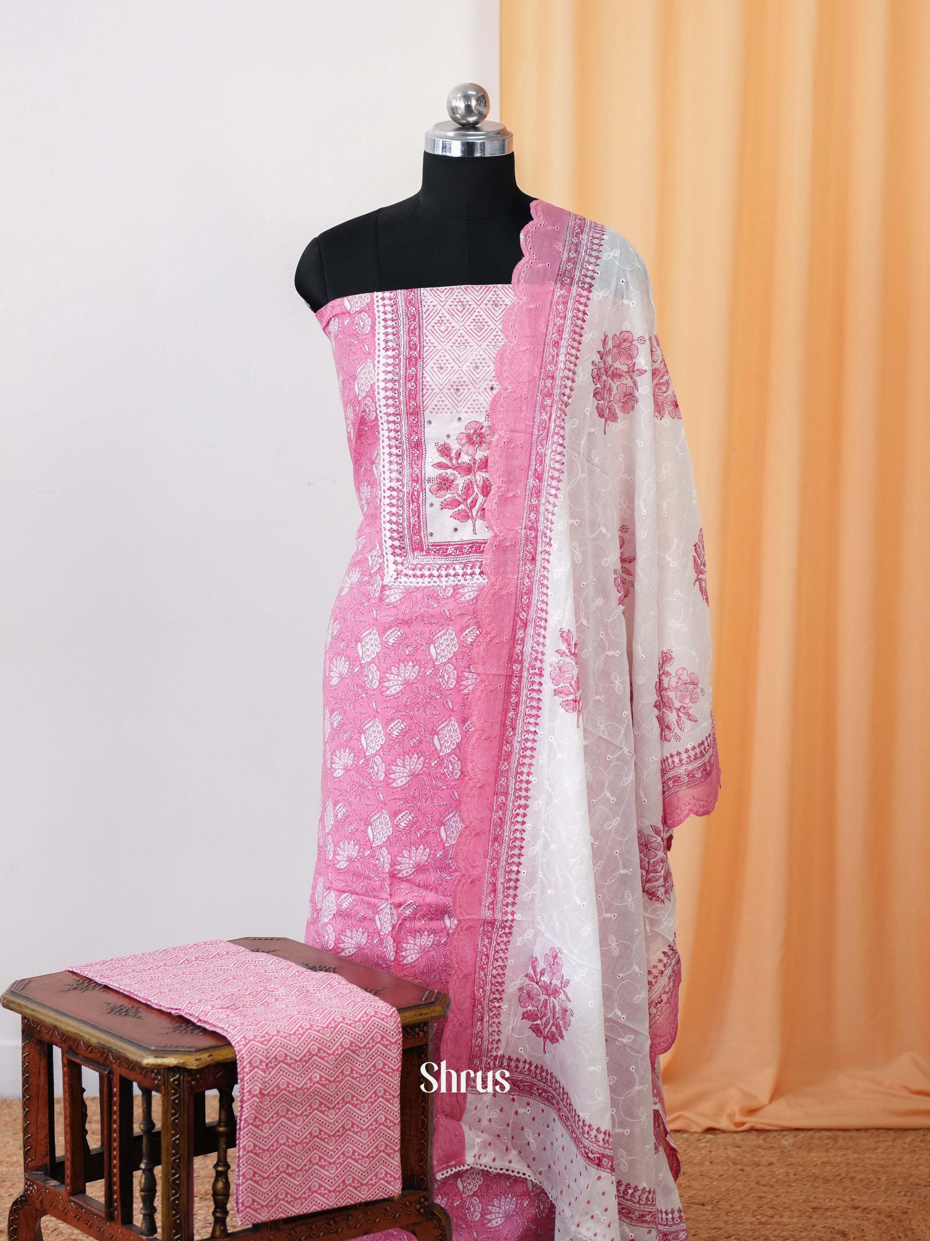 Pink & Cream - Cotton salwar