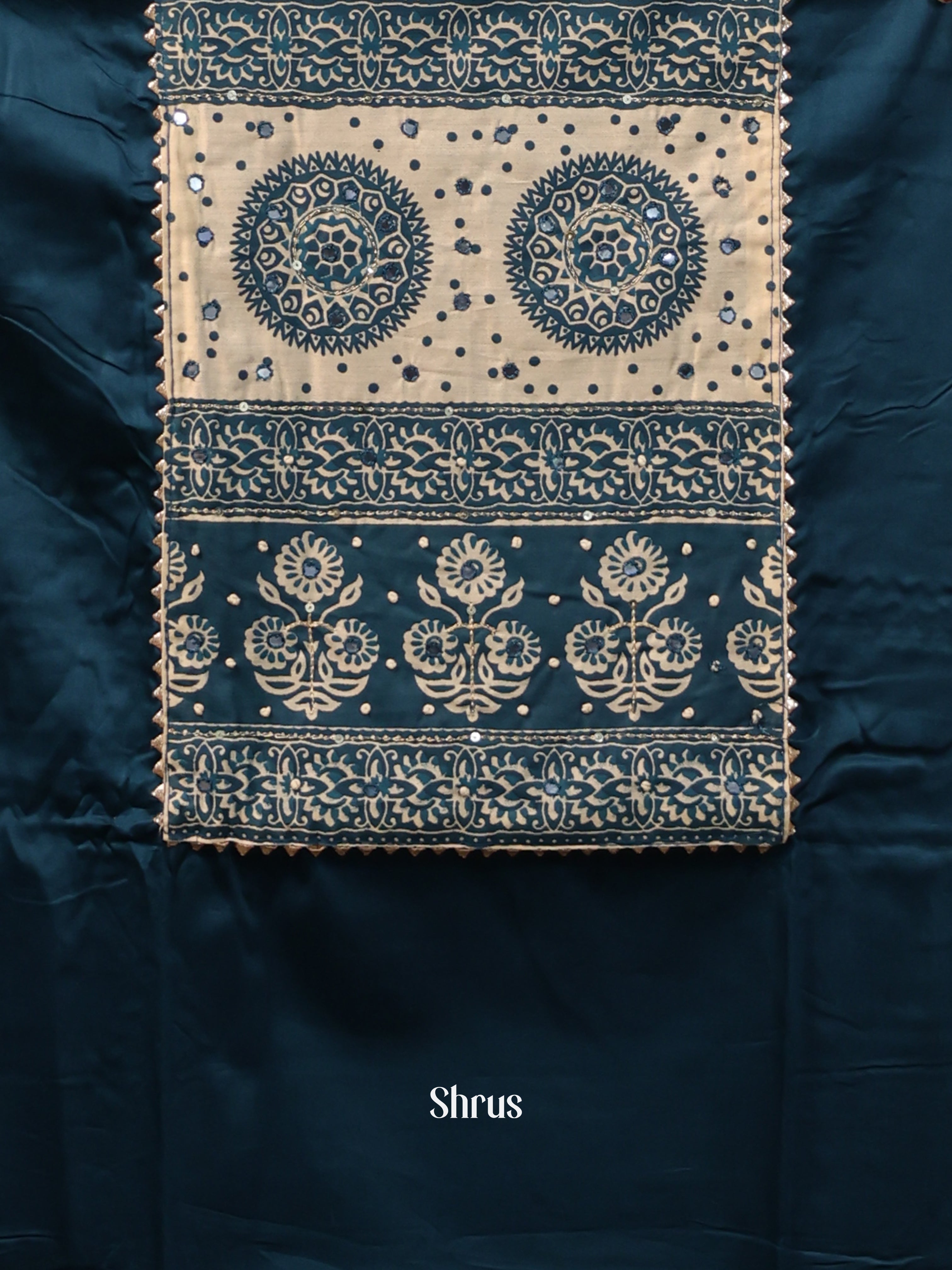 Blue & Cream - Cotton salwar