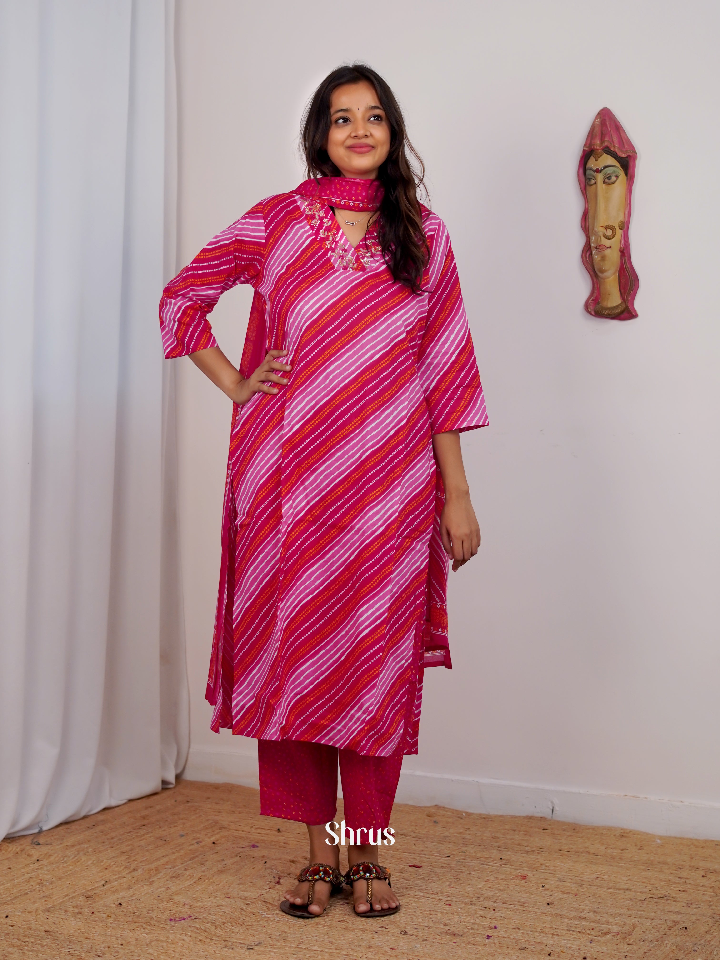 Pink -3pc  Readymade Suits