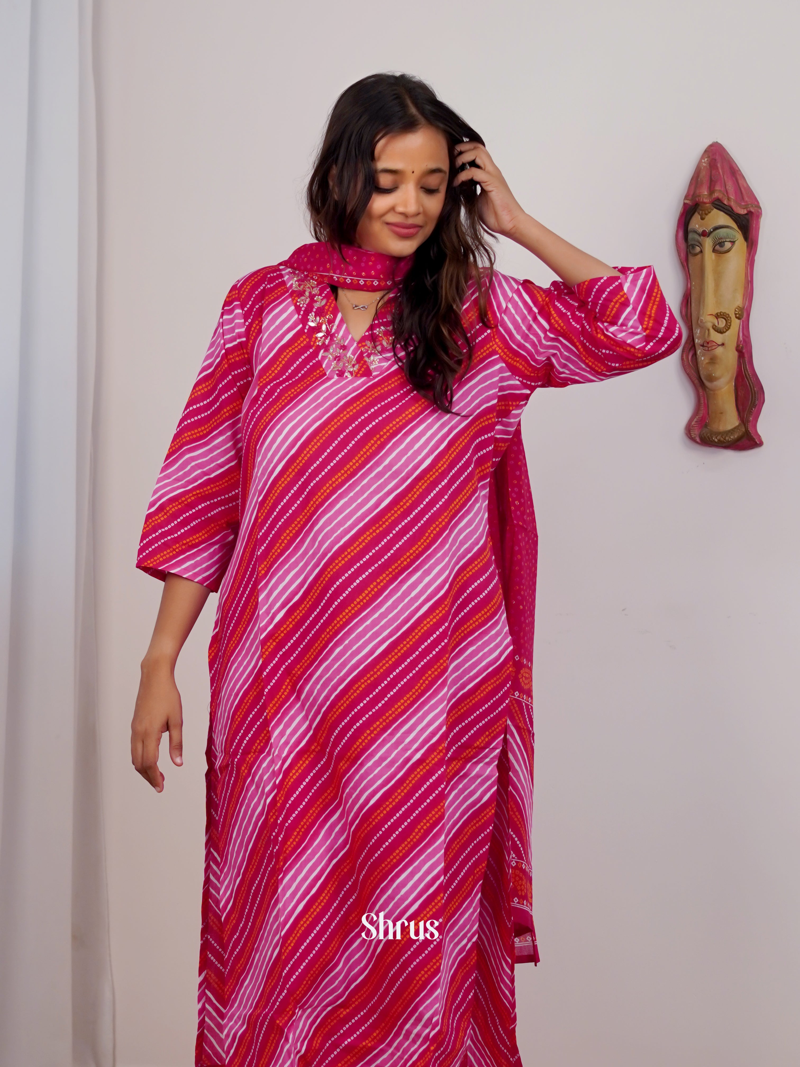 Pink -3pc  Readymade Suits