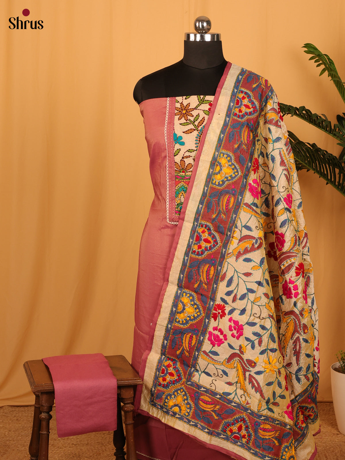 Pink & Cream - Chanderi salwar