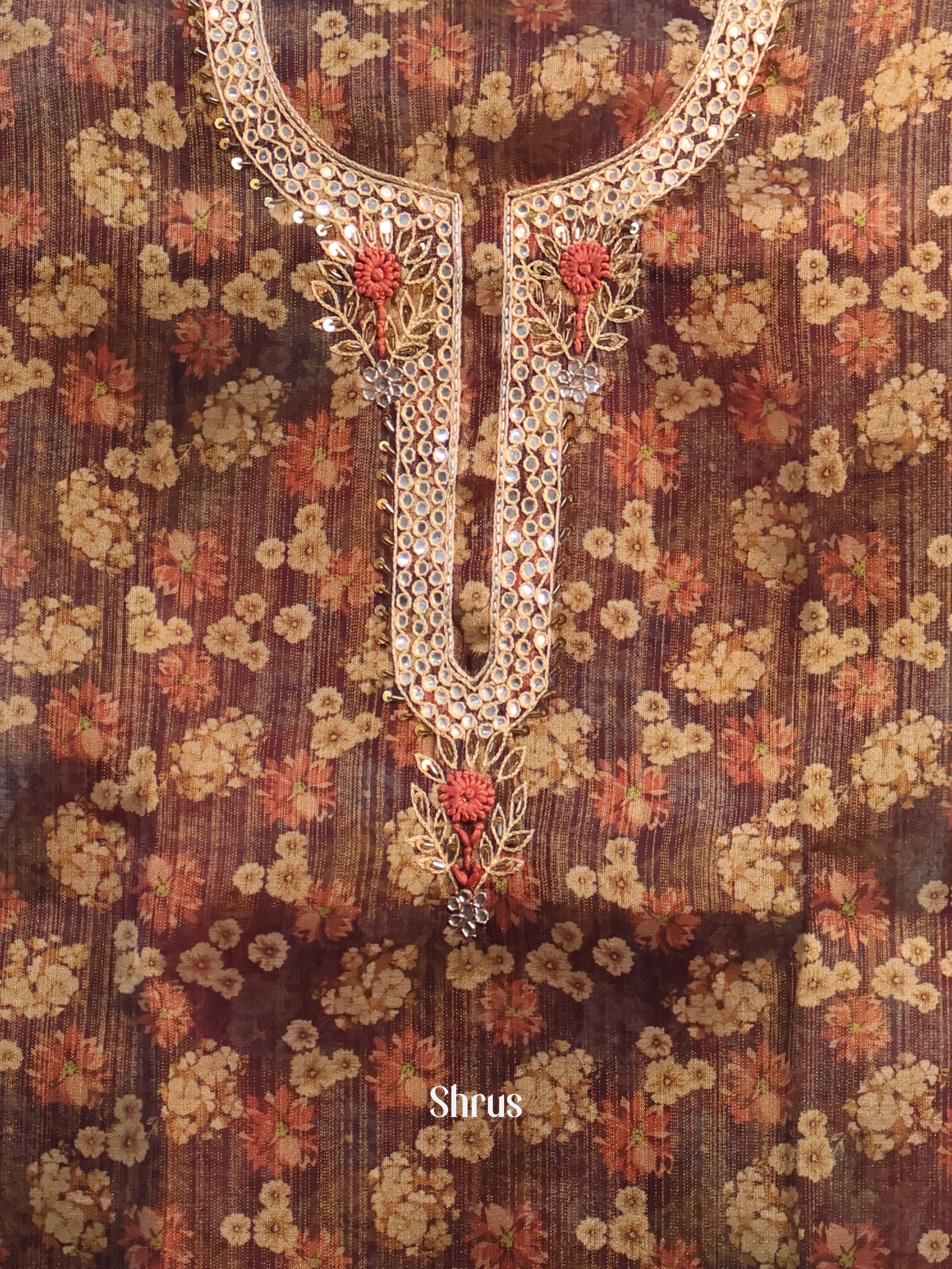 Brown & Red  - Chanderi salwar