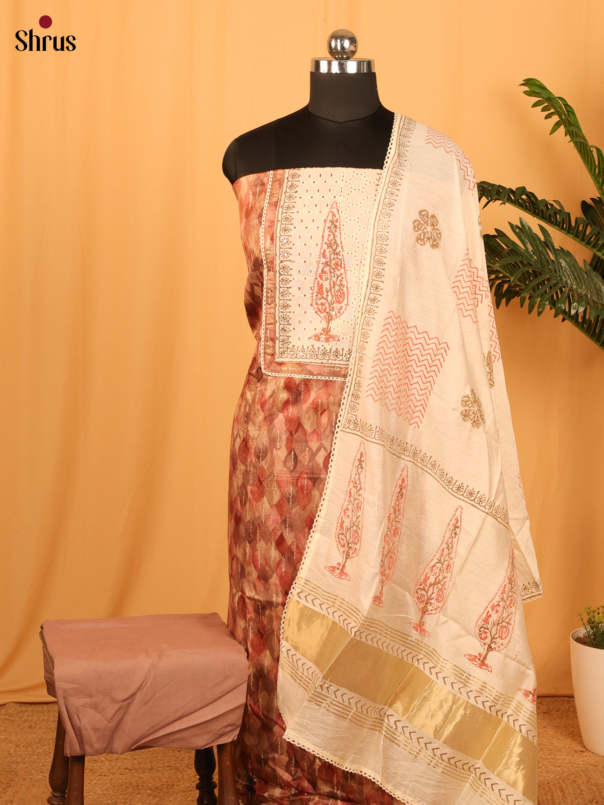 Peach & Cream - Cotton salwar