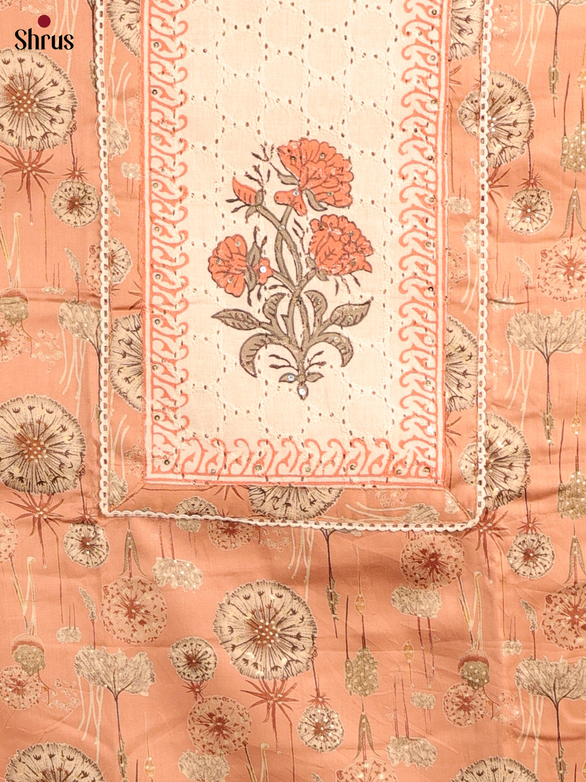 Peach & Cream- Cotton salwar