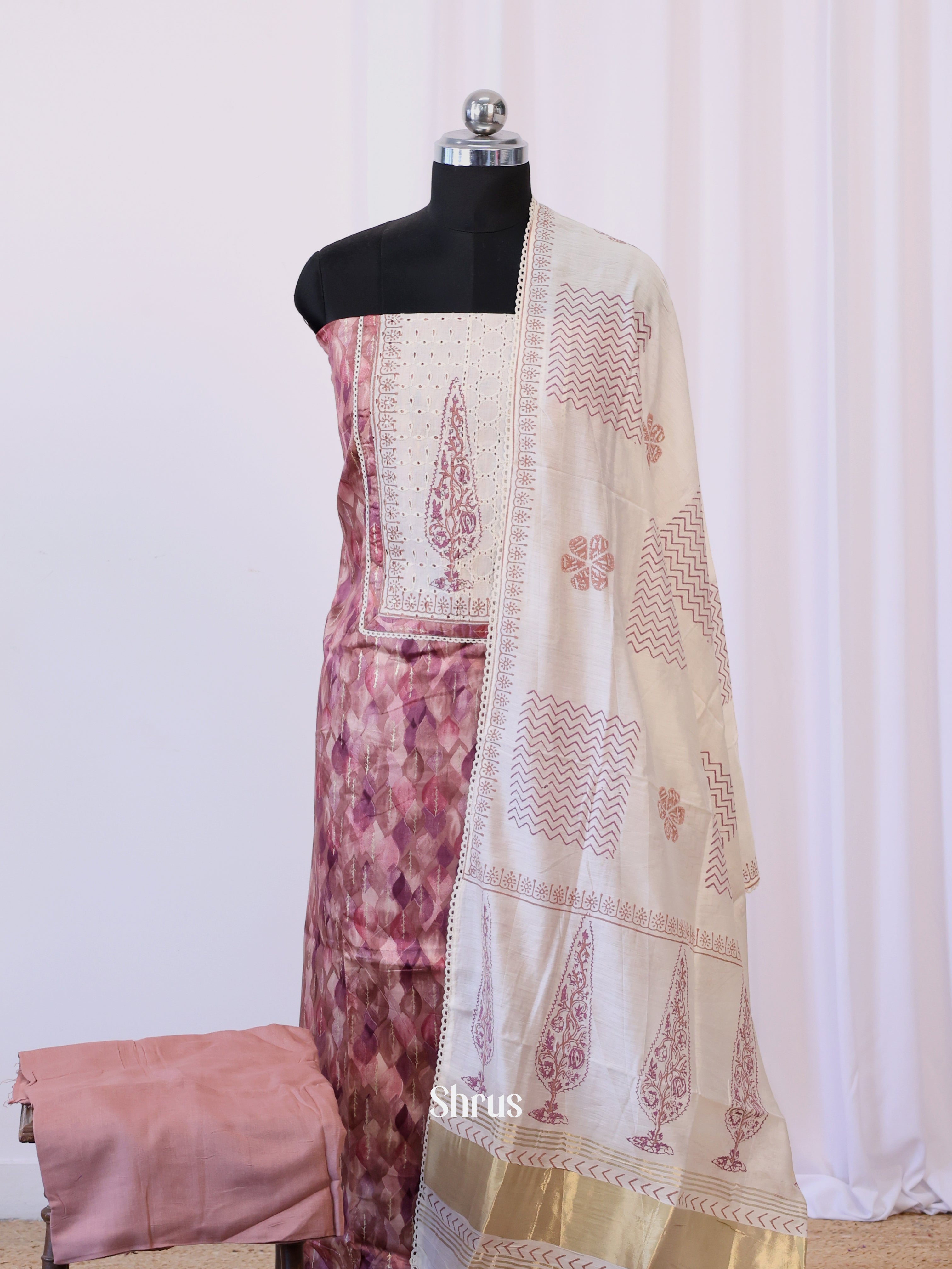 Onion Pink & Cream - Cotton salwar